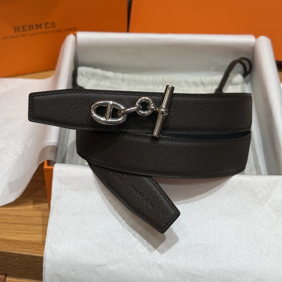 에르메스 셰느당크르 링크 양면 송아지가죽 벨트 175477