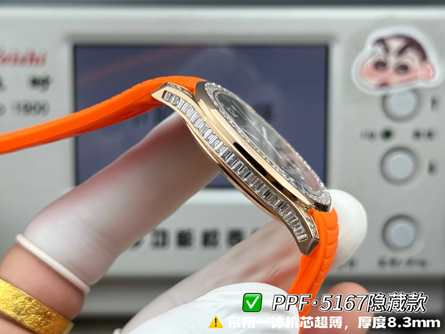 파텍필립 아쿠아넛 5167 다이아 자동 초박형 그레이 다이얼 PPF 공장 레플리카 44204 Patek Philippe 상세 이미지 5
