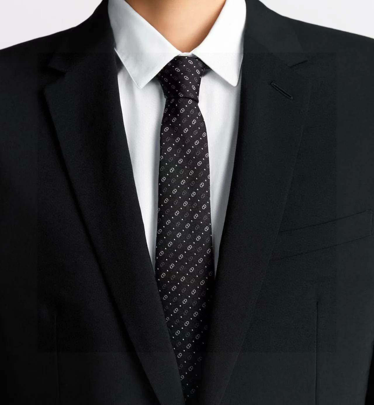 디올 로고 자카드 넥타이 상세 이미지 1