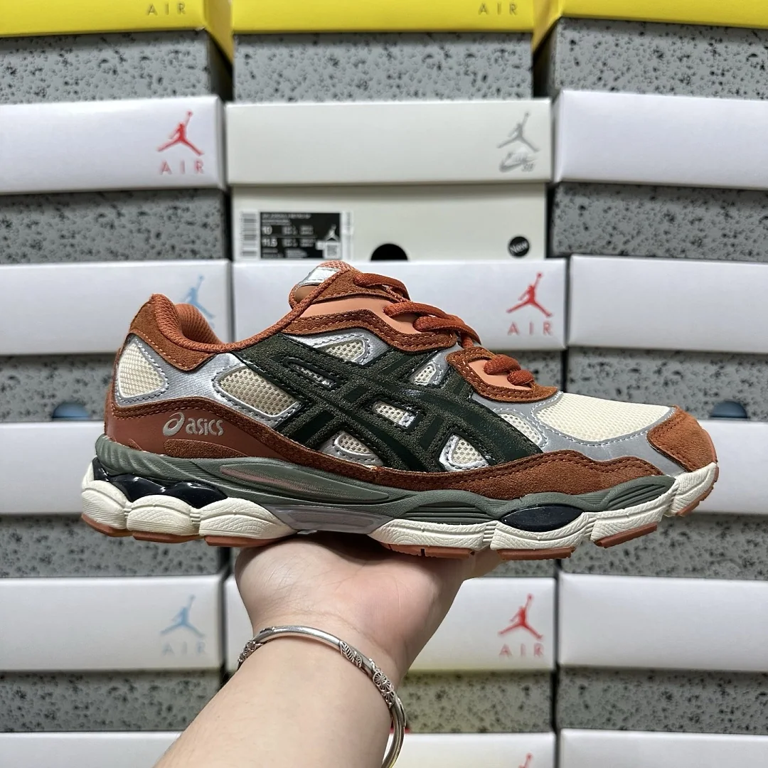 아식스 [RT] 젤 NYC 1201A789-251 200362 Asics Gel-NYC Oatmeal Forest Green Orange 상세 이미지 8