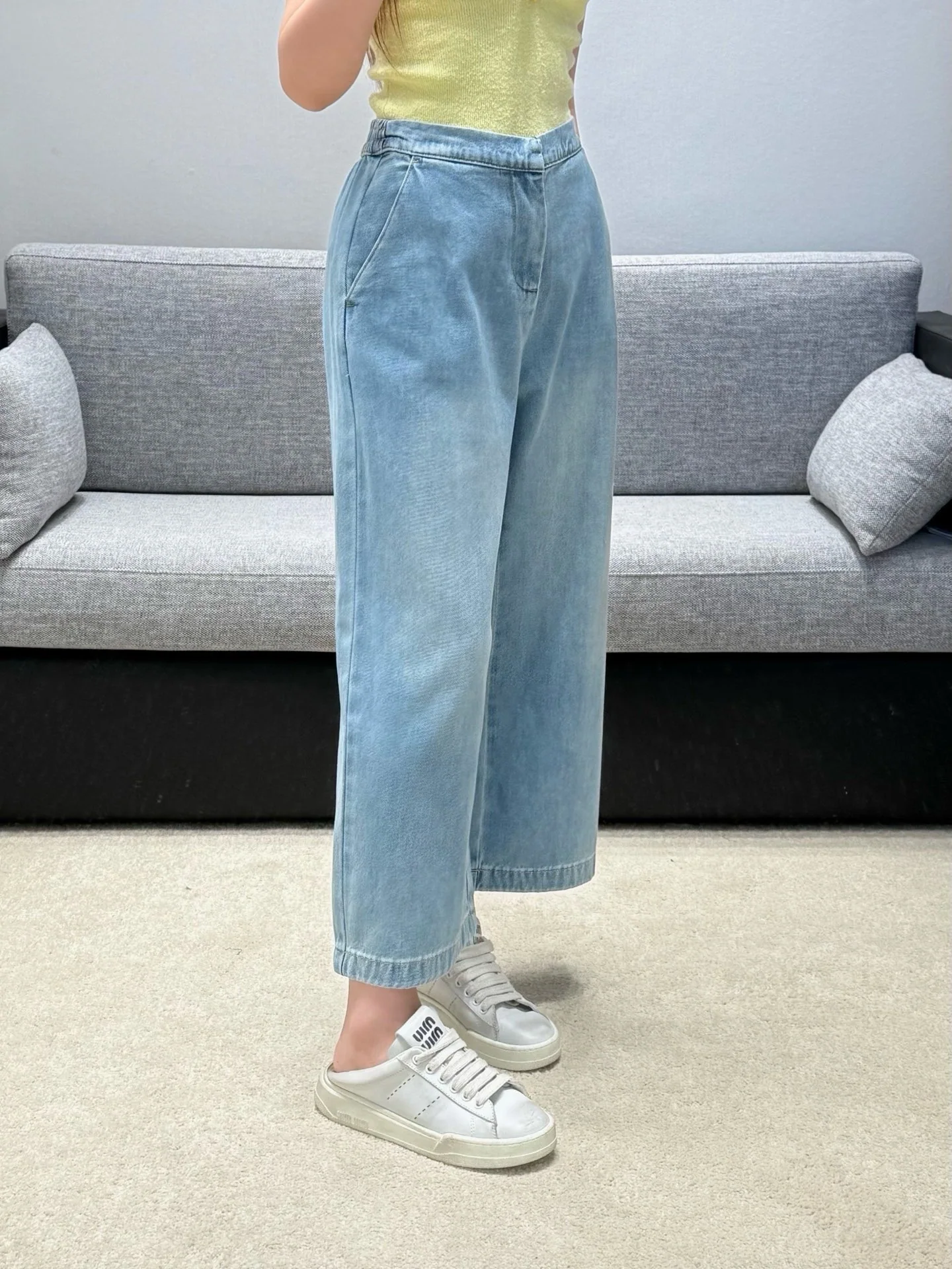 로에베 와이드 크롭 데님 바지 상세 이미지 8