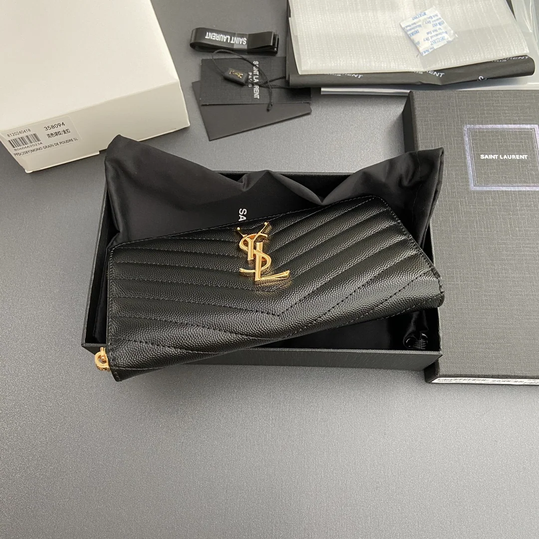 생로랑 YSL 로고 자카드 엠보싱 지퍼 지갑 상세 이미지 5