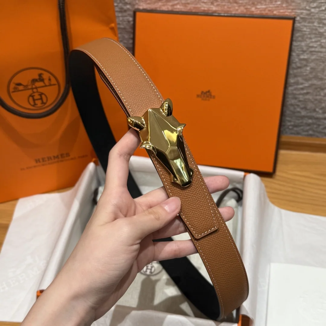 에르메스 셰느당크르 링크 양면 가죽 벨트 상세 이미지 4