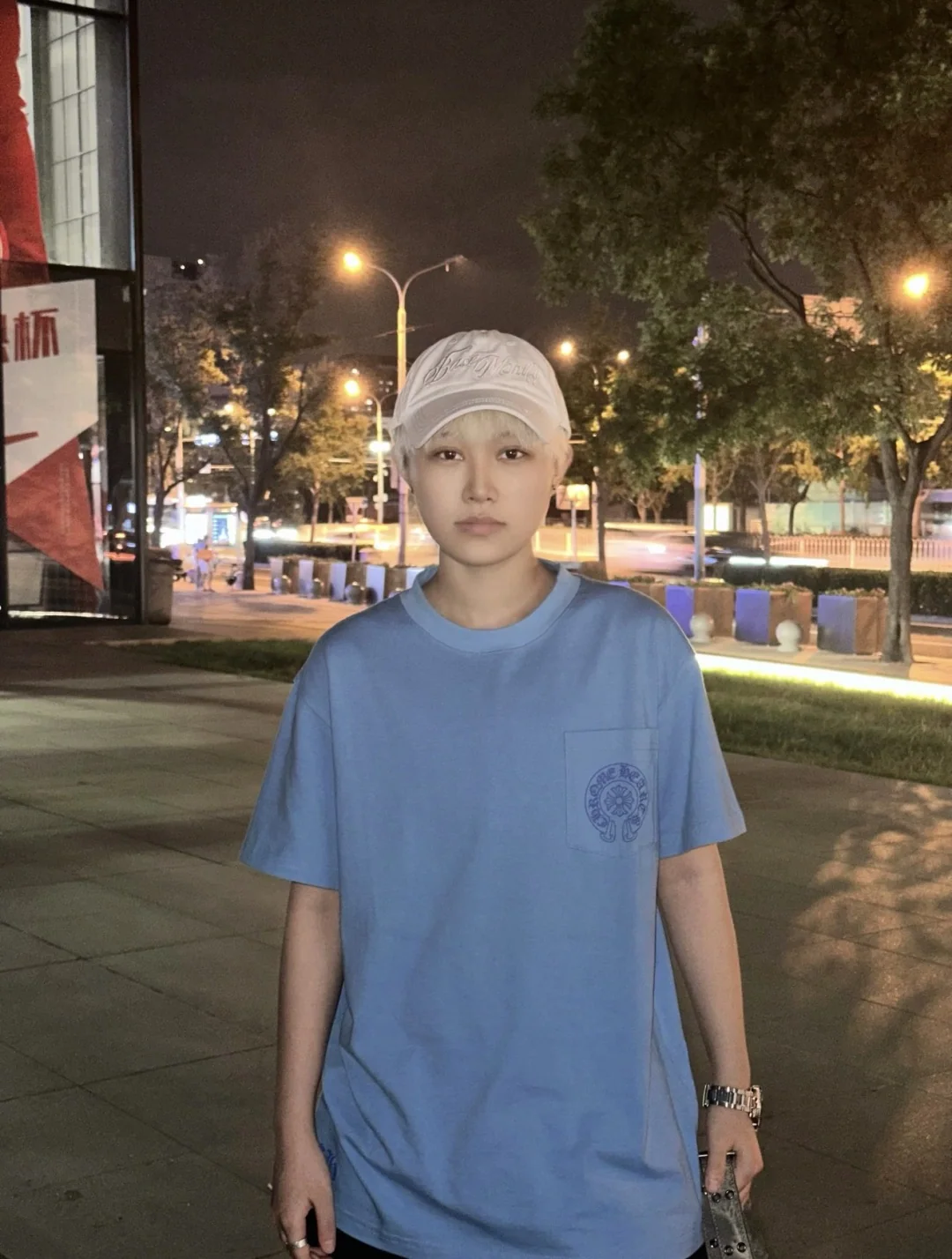 크롬하츠 청색 흰색 코튼 남성 반팔 티셔츠 상세 이미지 5