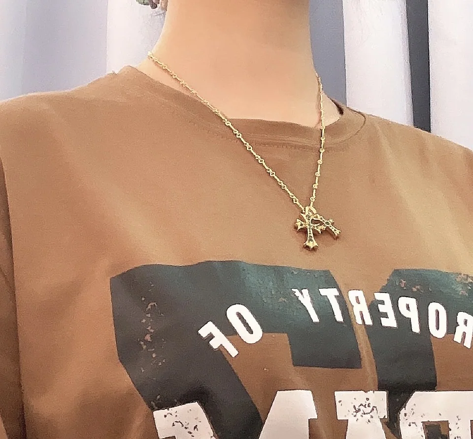 크롬하츠 22 K 금 십자가 목걸이 상세 이미지 6