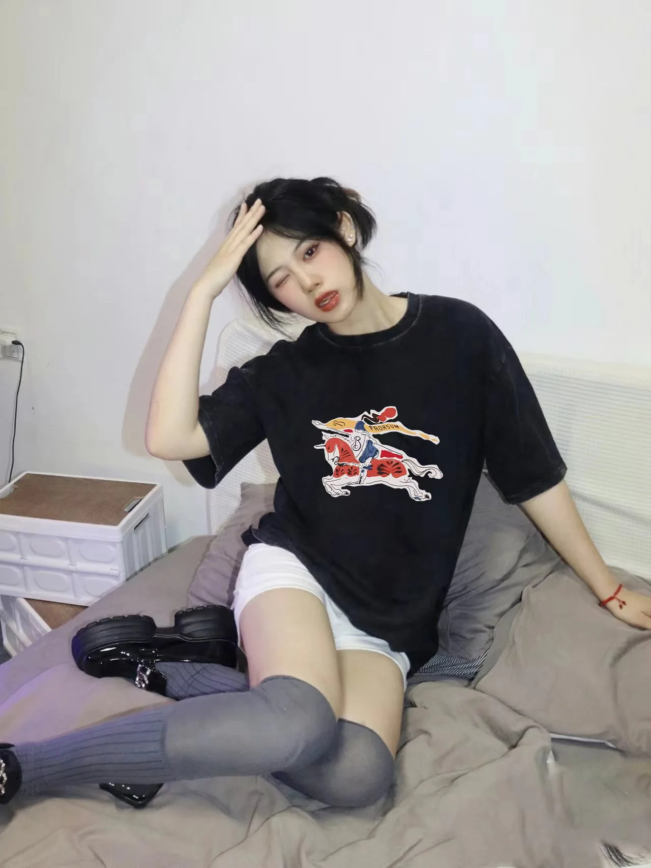 버버리 여성 반팔 티셔츠 상세 이미지 6