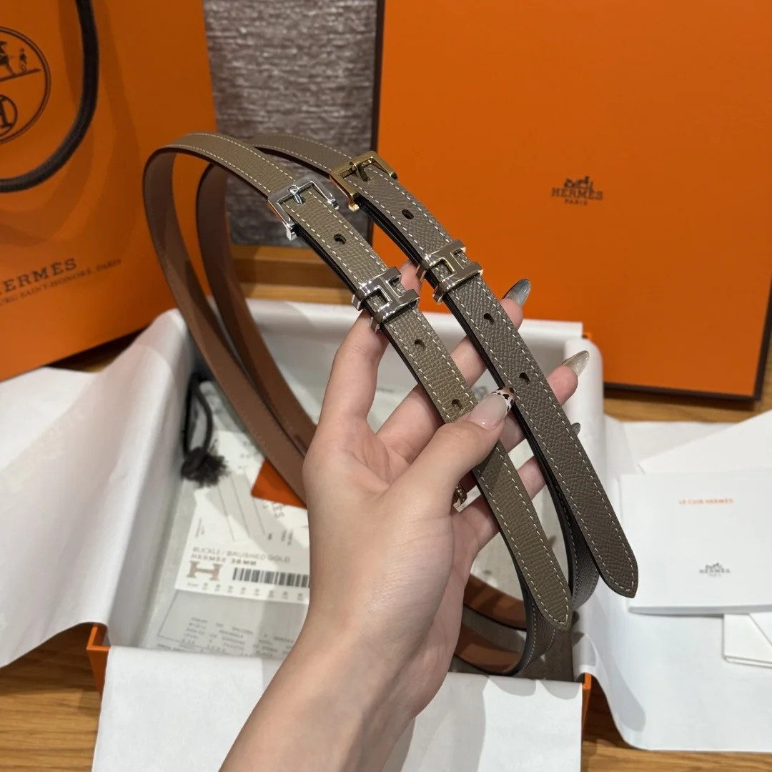 에르메스 H 플랫 양면 가죽 벨트 176617