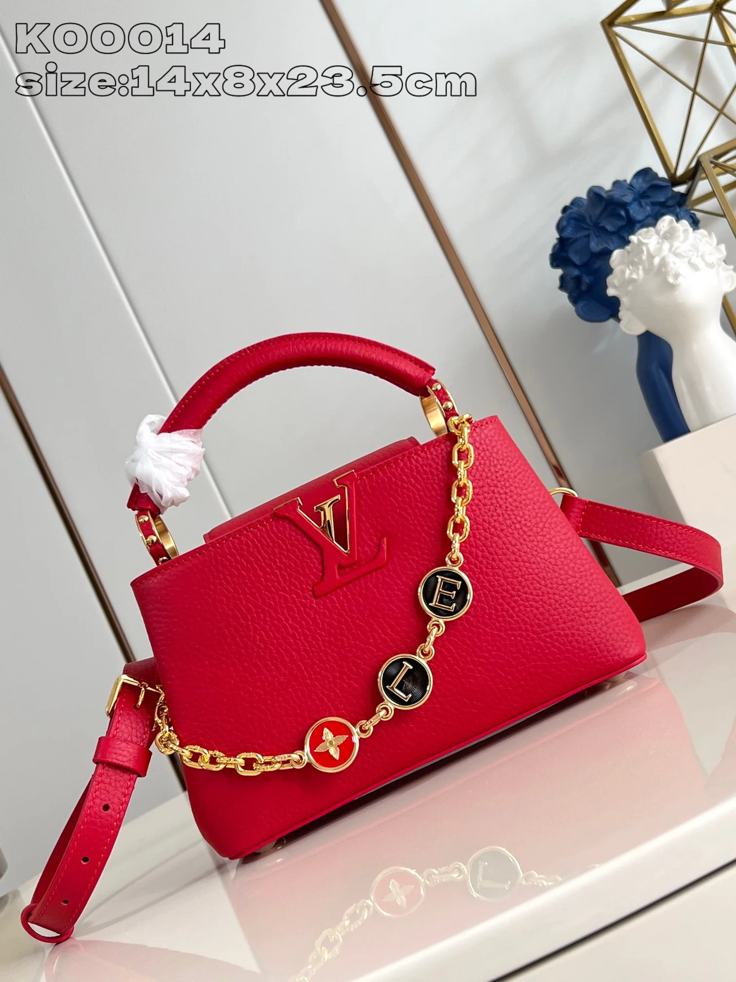 루이비통 레드 카푸신 미디엄 핸드백 K00014 상세 이미지 1