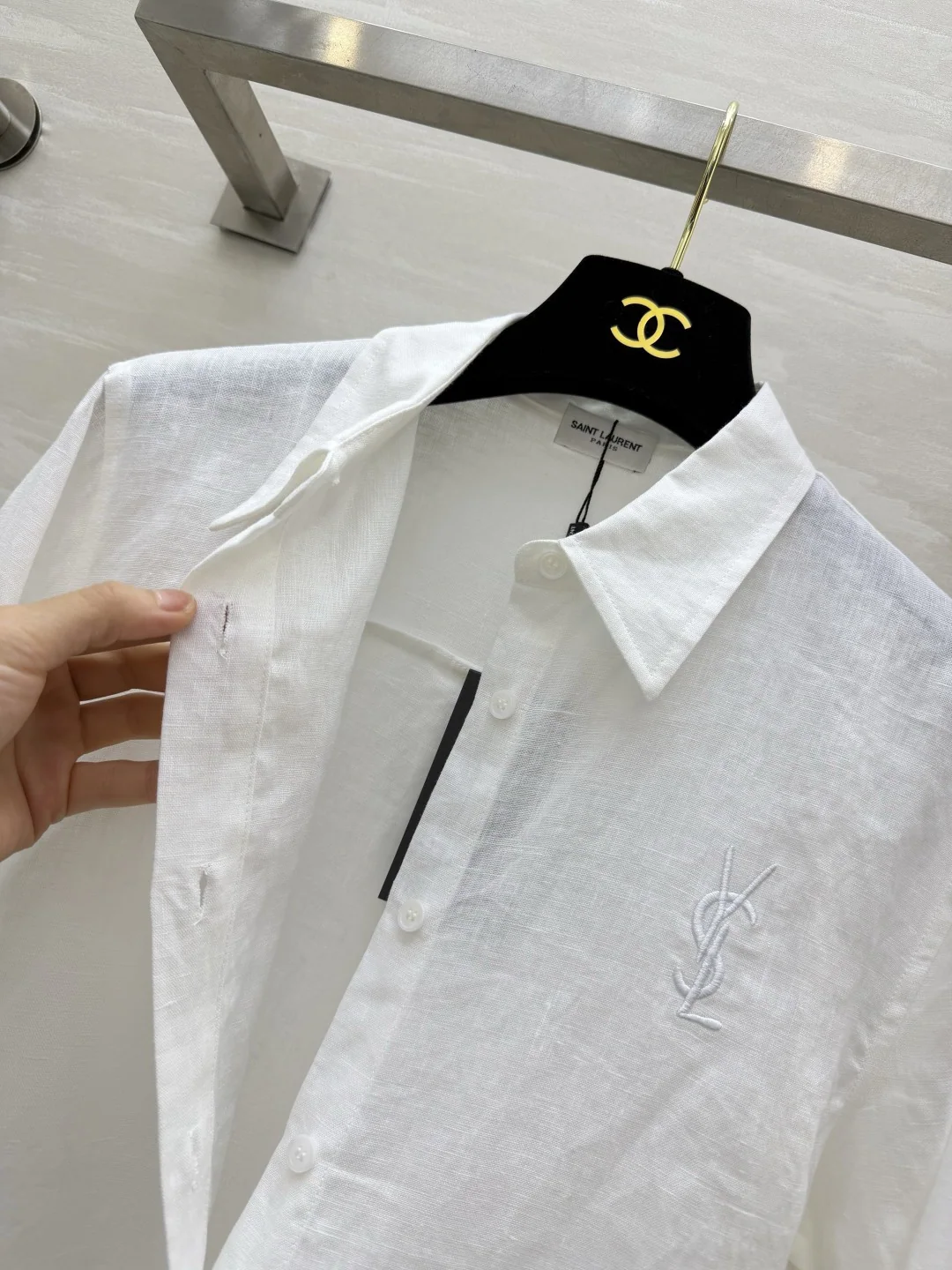 생로랑 린넨 자수 여성 셔츠 상세 이미지 6