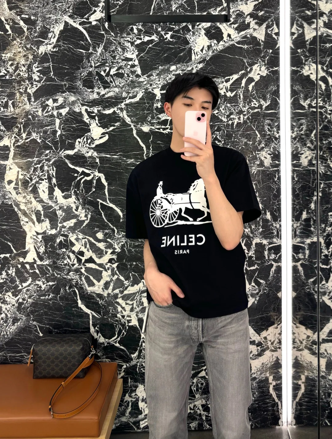 셀린느 마차 무늬 크루넥 반팔 셔츠 상세 이미지 6