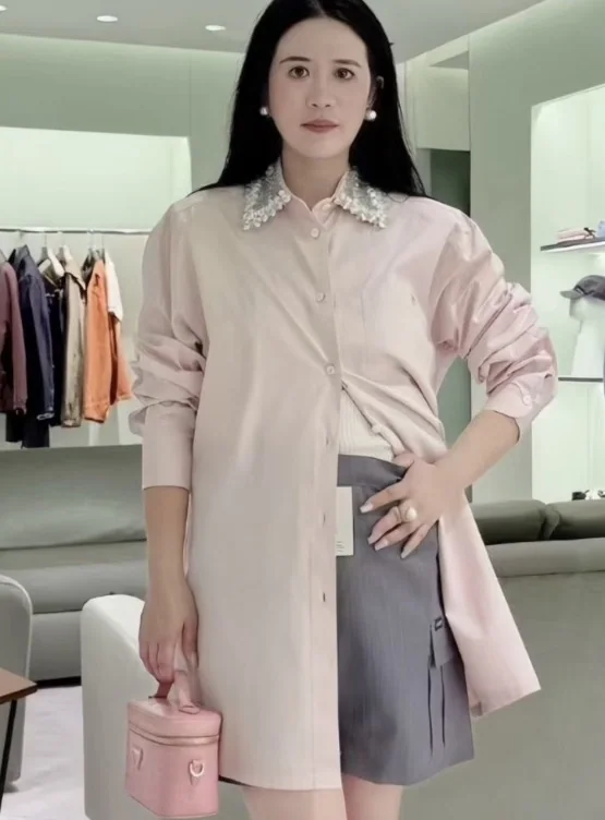 프라다 크리스탈 비즈 셔츠 원피스 상세 이미지 3