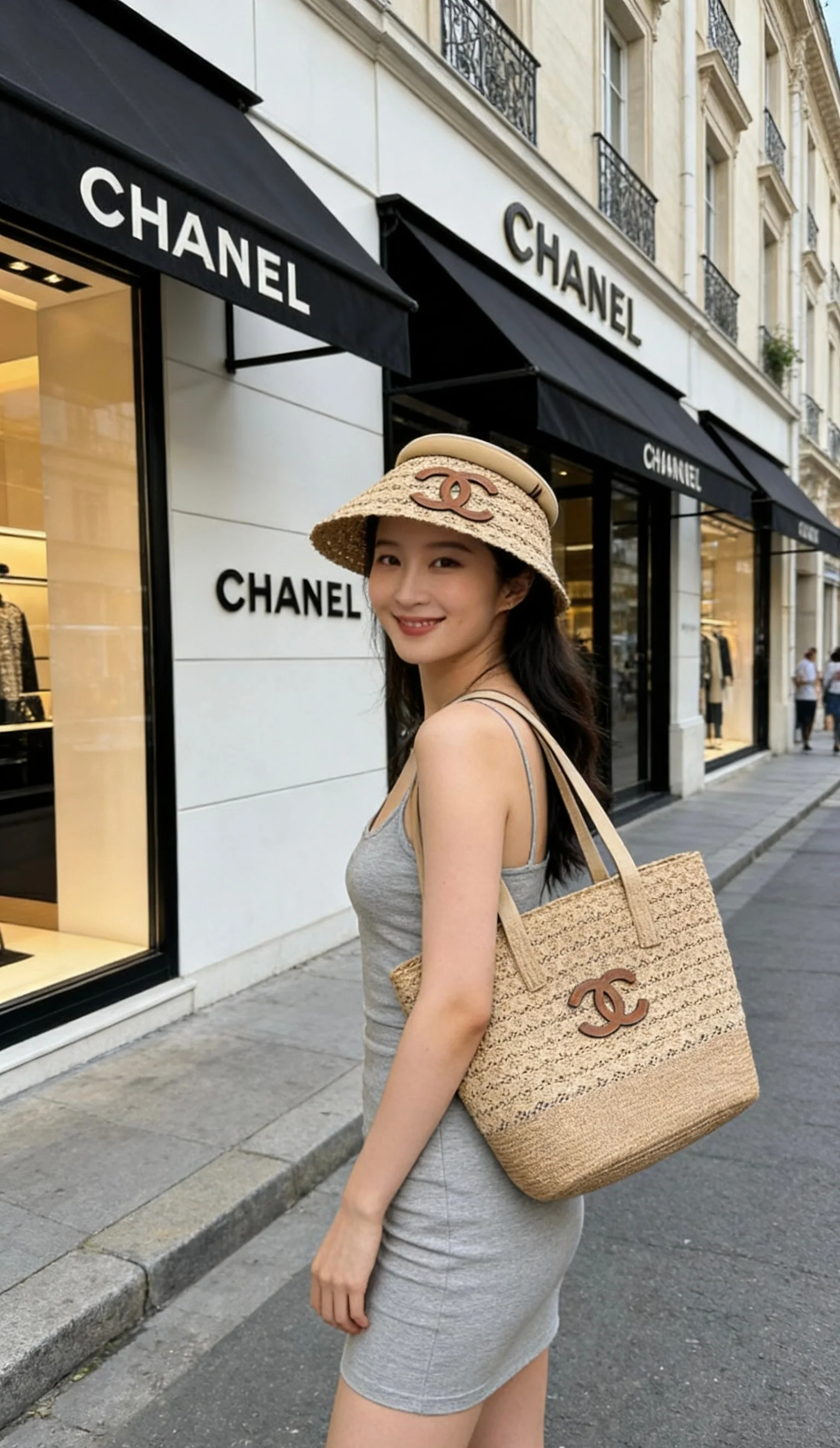 샤넬 비치 리조트 스타일 바이저 모자 상세 이미지 7
