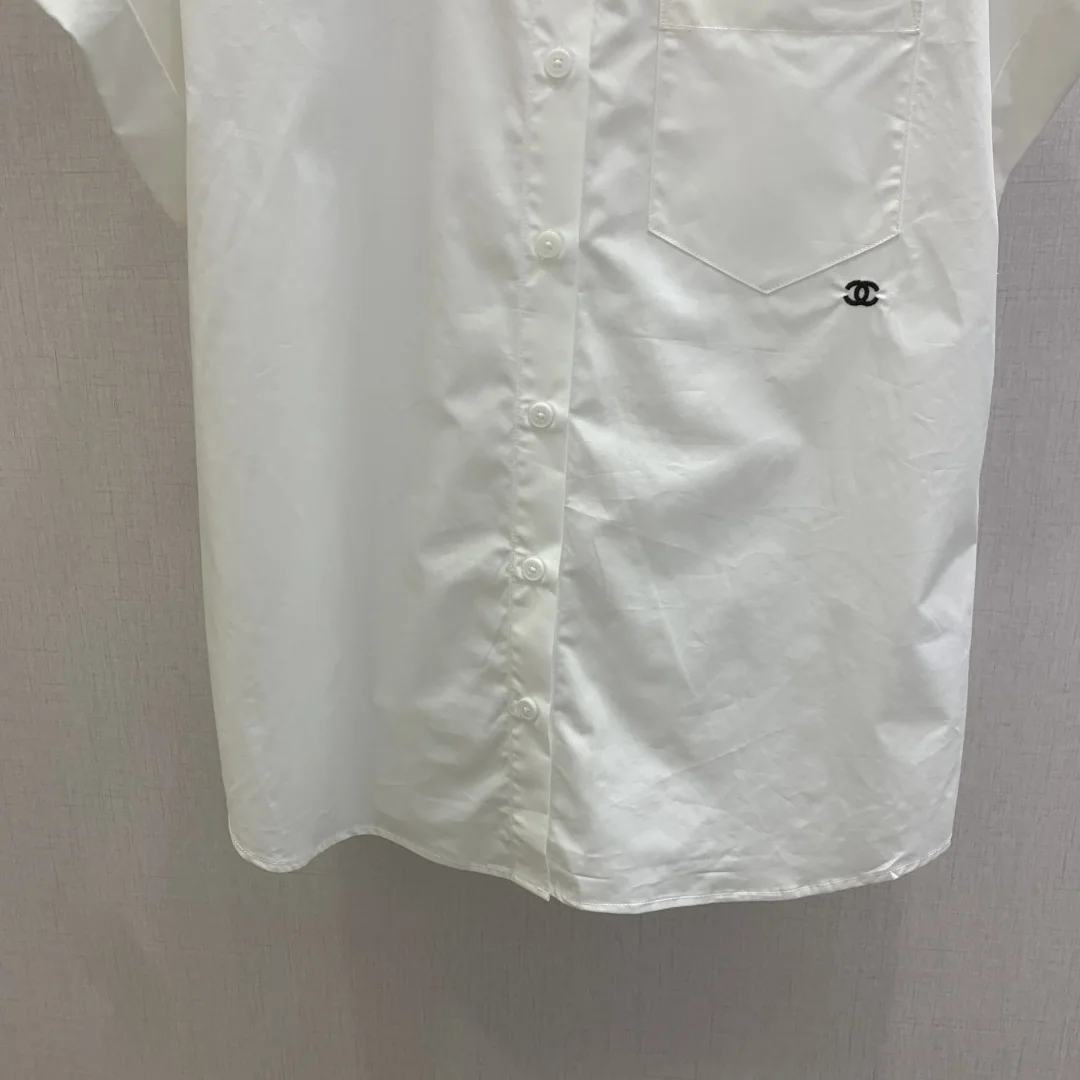 샤넬 카라 반팔 면 셔츠 상세 이미지 6