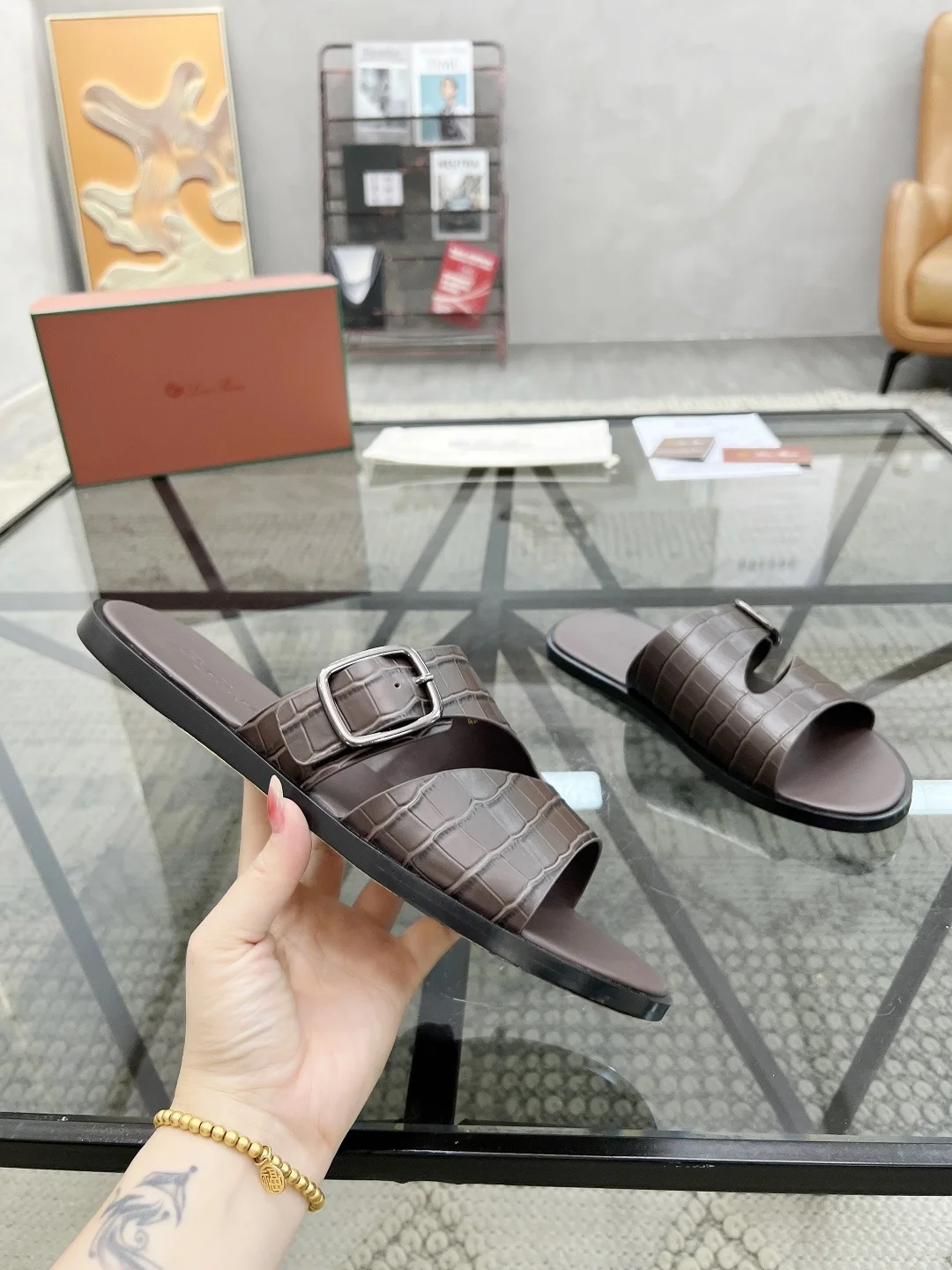로로피아나 이탈리아 수입 소가죽 슬리퍼 상세 이미지 4