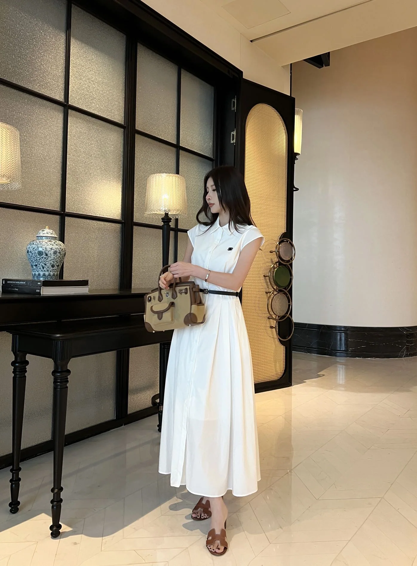 샤넬 노슬리브 A라인 원피스 상세 이미지 3