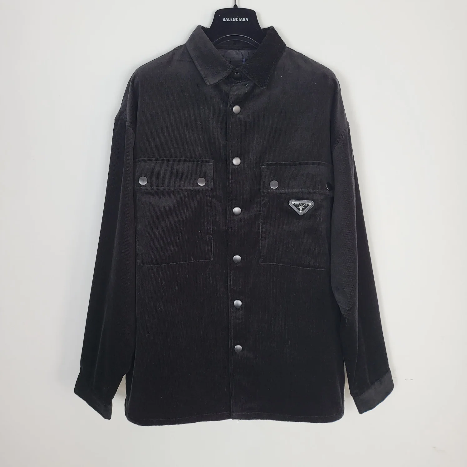 프라다 코듀로이 스냅 긴팔 셔츠 재킷 23FW