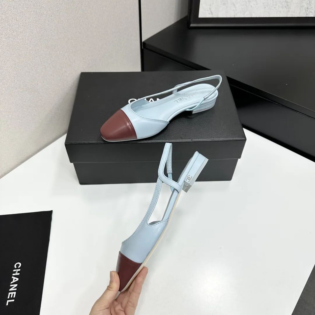 샤넬 클래식 투톤 슬링백 샌들 상세 이미지 3