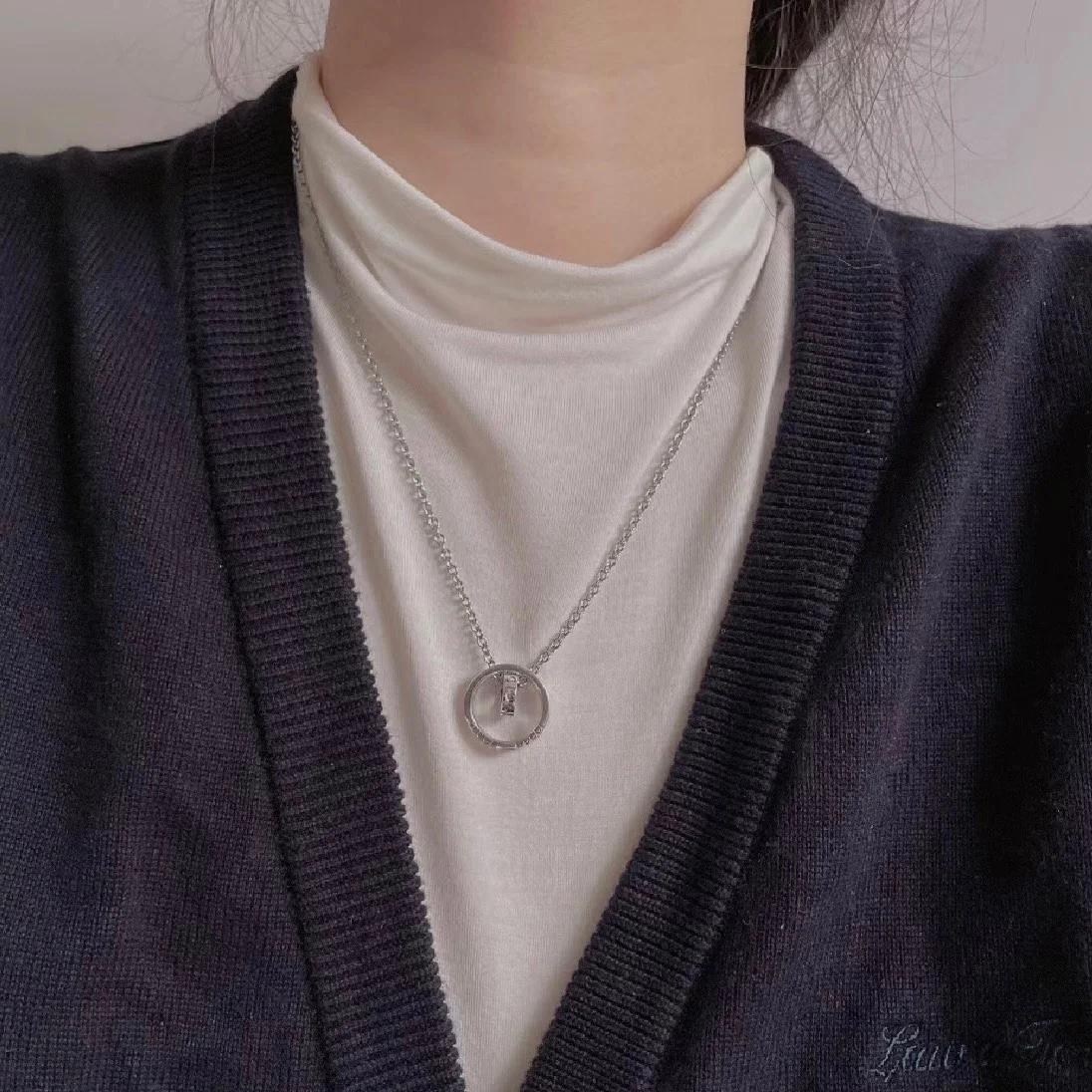 구찌 더블 링 목걸이 상세 이미지 4
