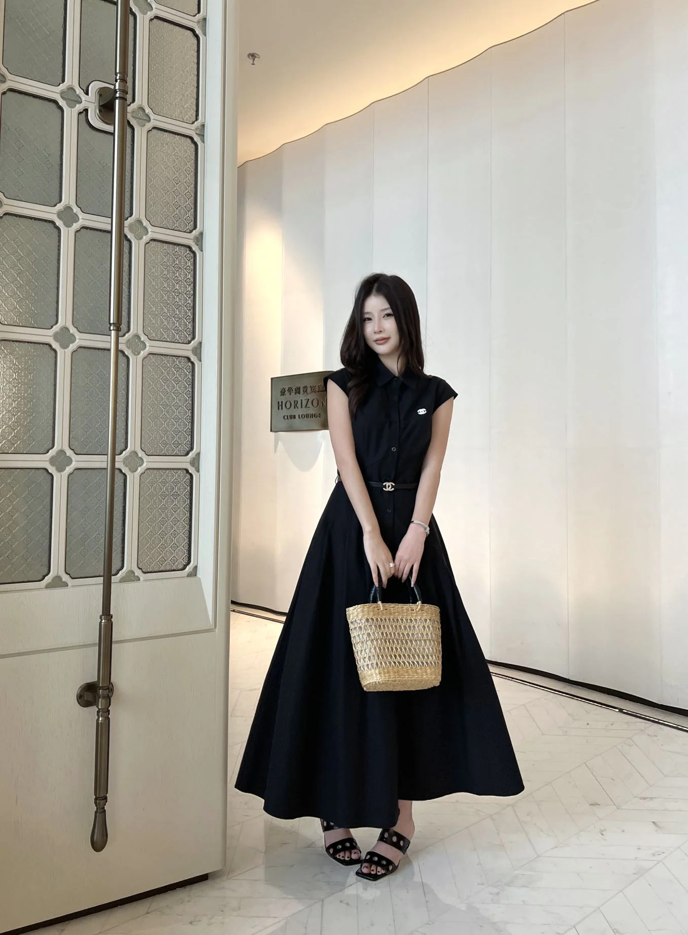 샤넬 민소매 A라인 원피스 여성용 상세 이미지 2