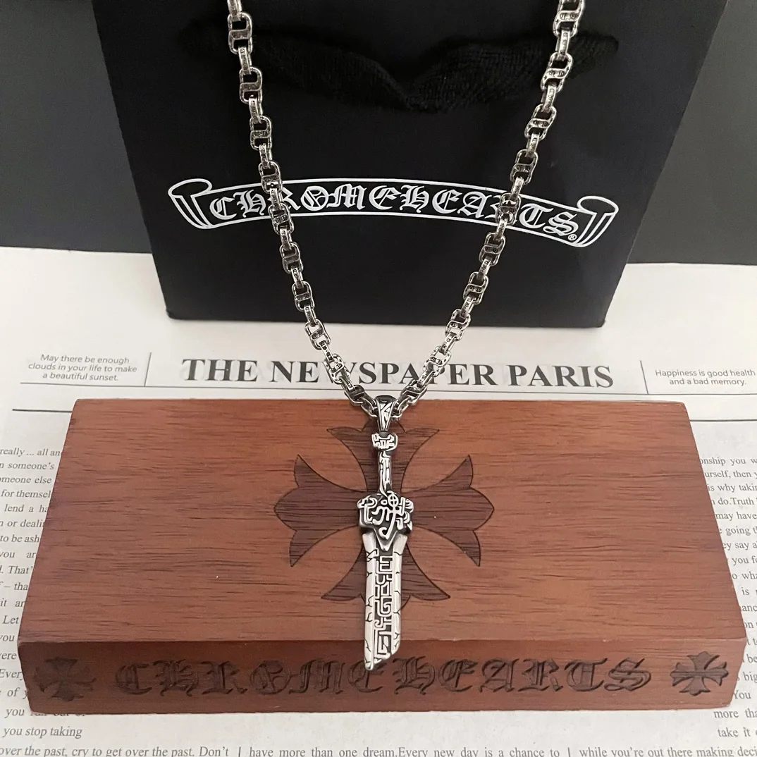 크롬하츠 클래식 레트로 S 레터 크로스 목걸이 상세 이미지 1