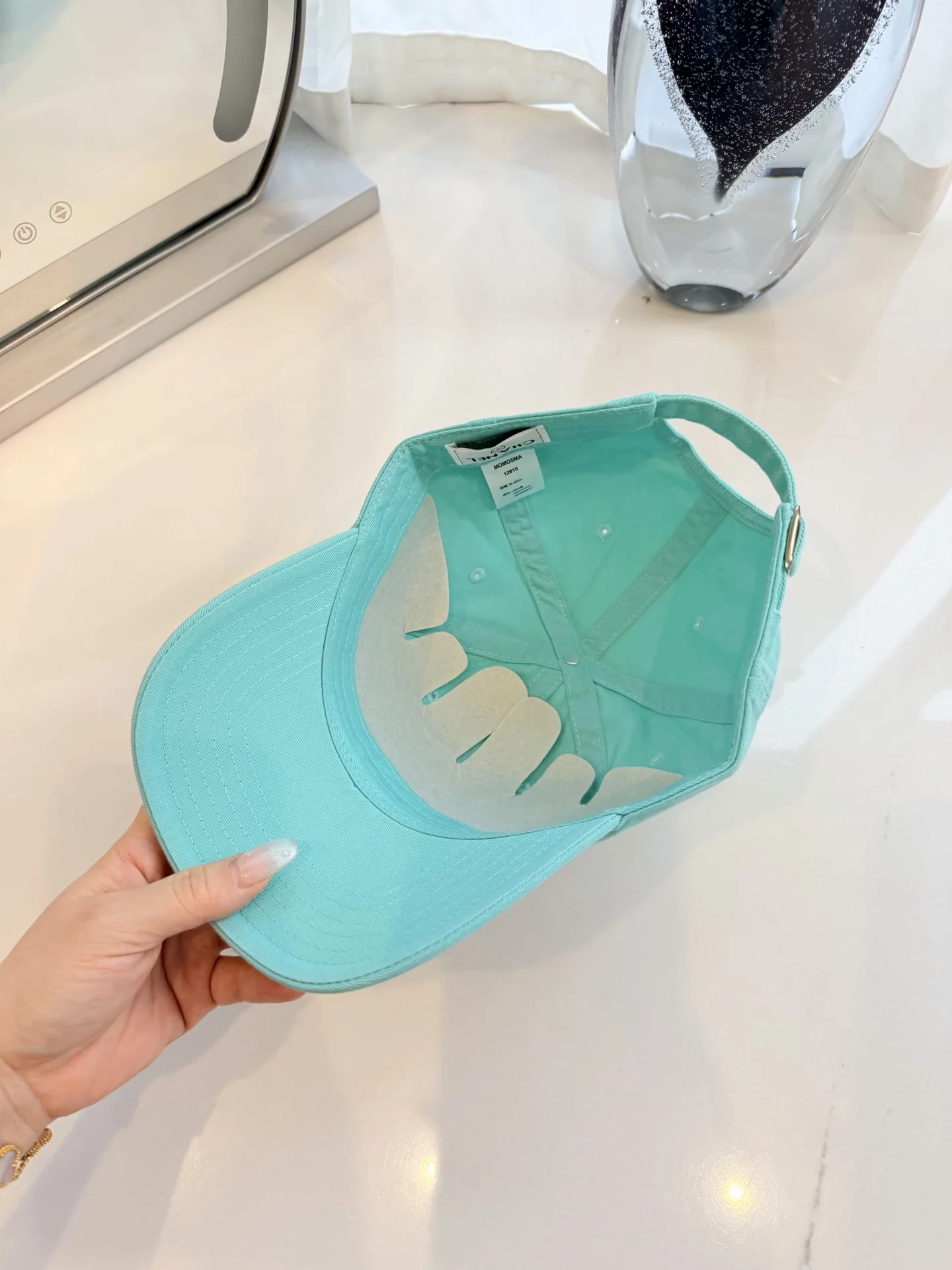 샤넬 더블 C 라인스톤 베이스볼 모자 상세 이미지 6