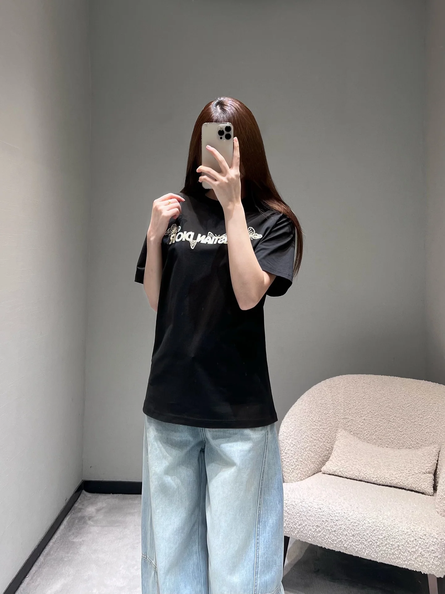 디올 나비 자수 반팔 티셔츠 26 SS 상세 이미지 9