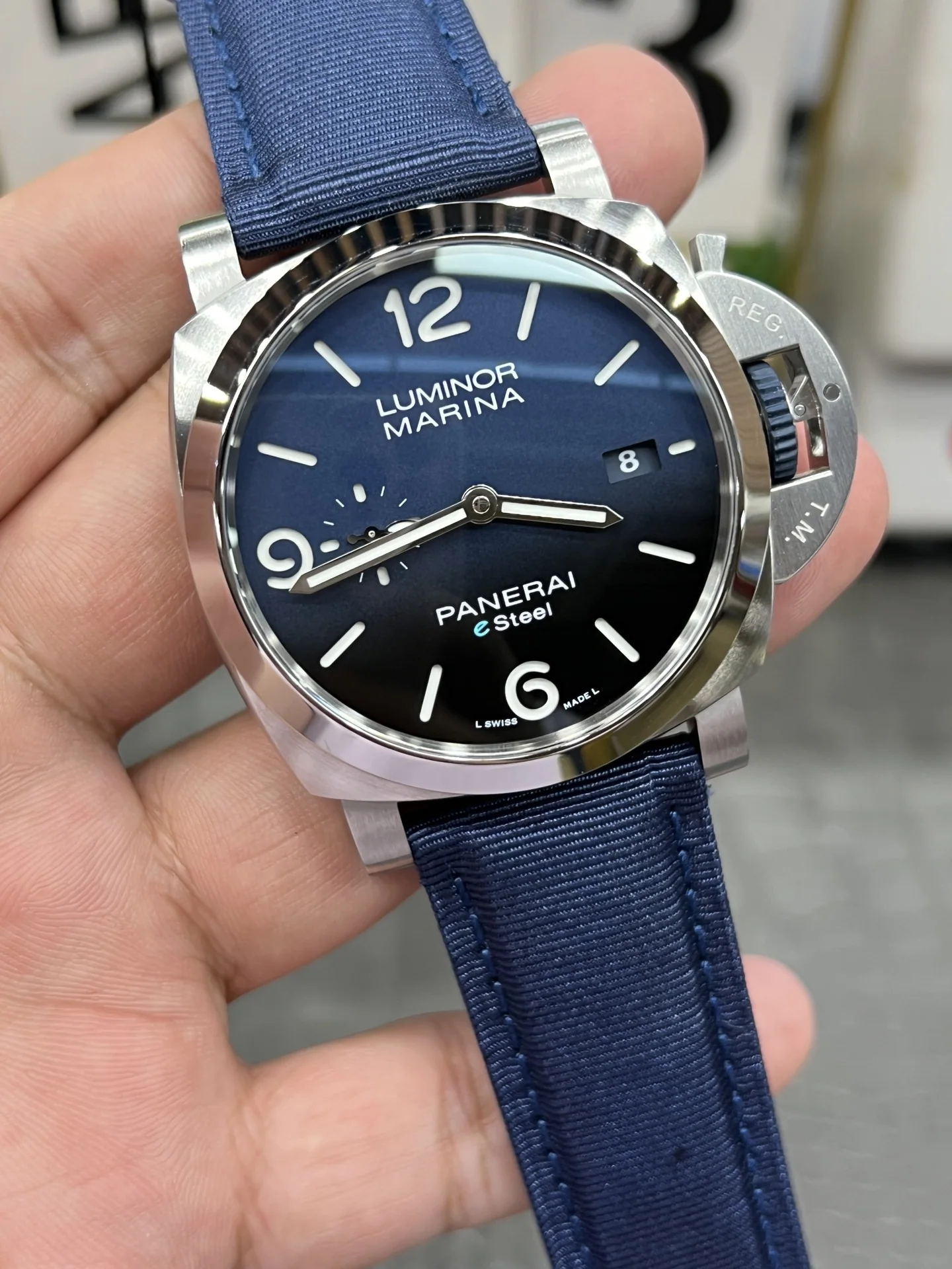 파네라이 PAM1157 블루 다이얼 자동 VS 공장 레플리카 43762 Panerai 상세 이미지 5