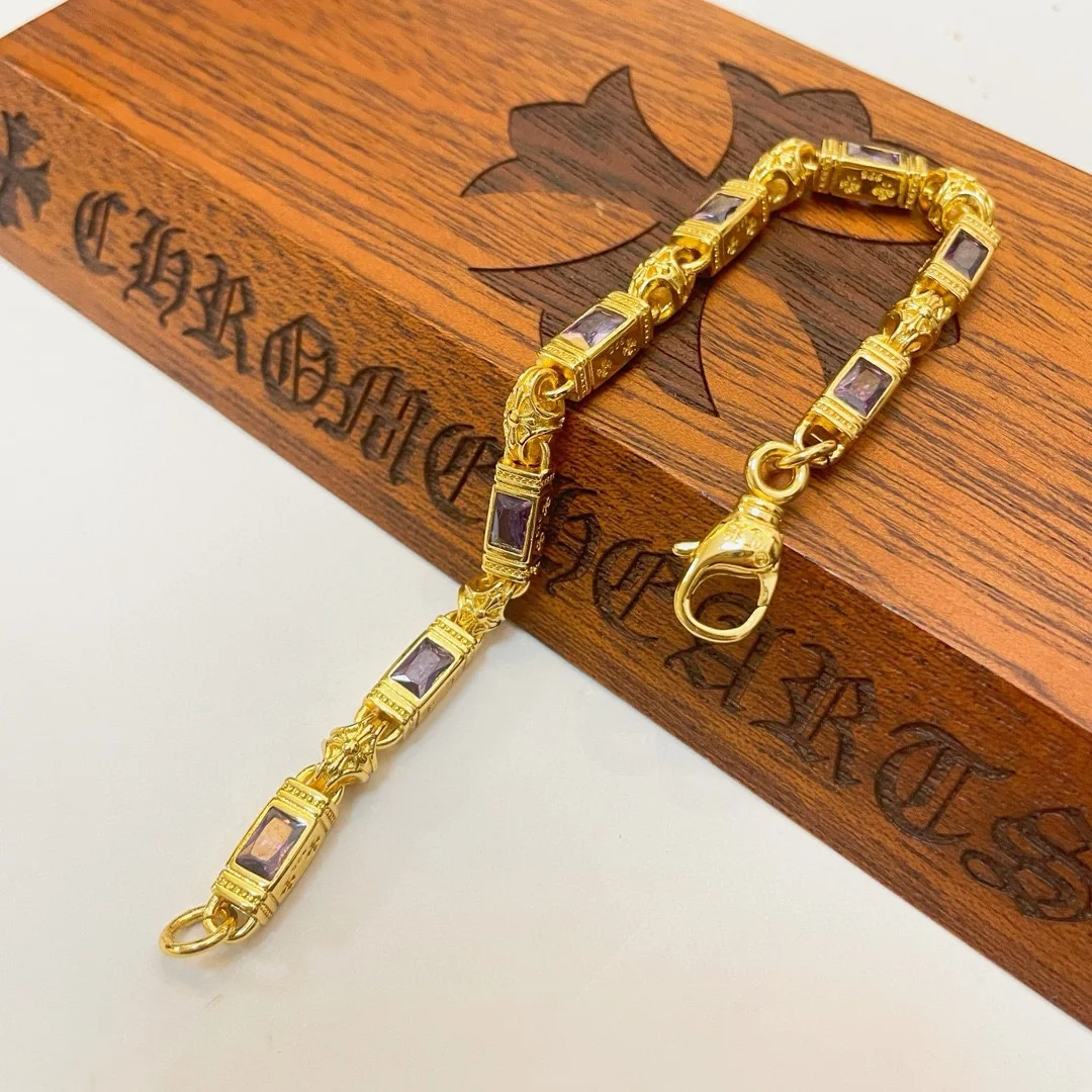 크롬하츠 골드 블랙 다이아몬드 크로스 팔찌 상세 이미지 8