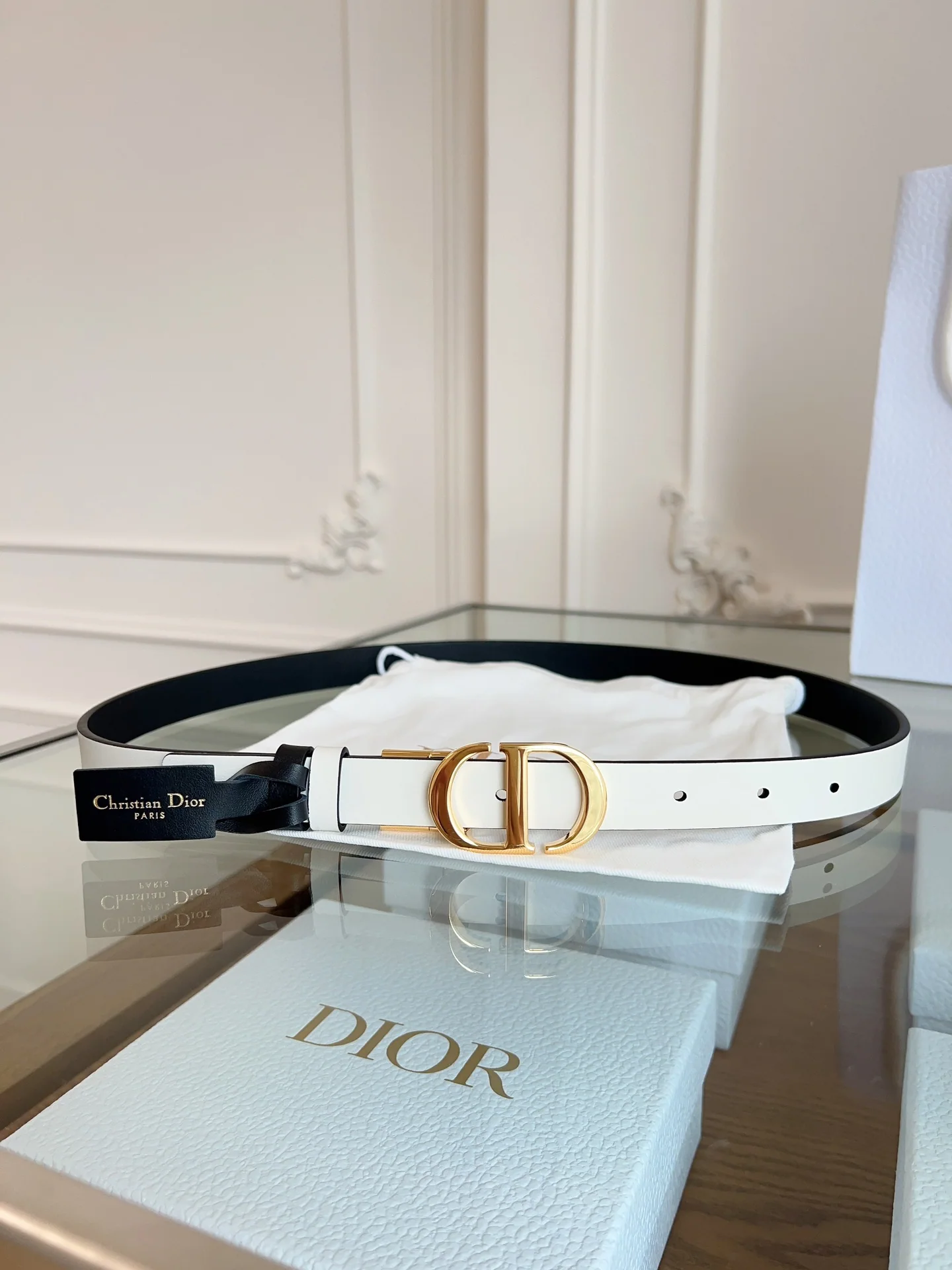디올 블랙 가죽 벨트 상세 이미지 4