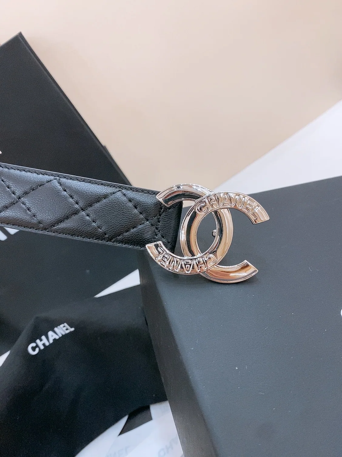 샤넬 더블 C 램스킨 가죽 벨트 상세 이미지 3