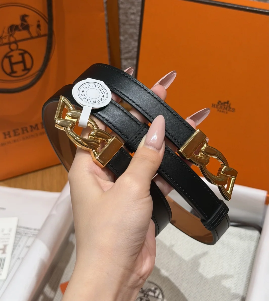 에르메스 H브랜드 체인 소가죽 벨트 176751