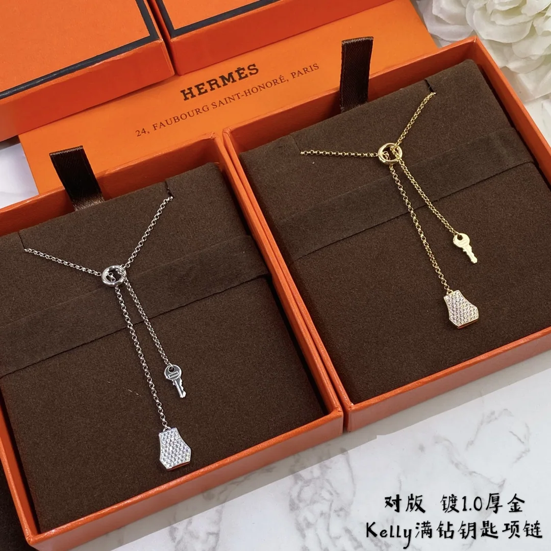 에르메스 18 K 골드 자물쇠 열쇠 목걸이 상세 이미지 9