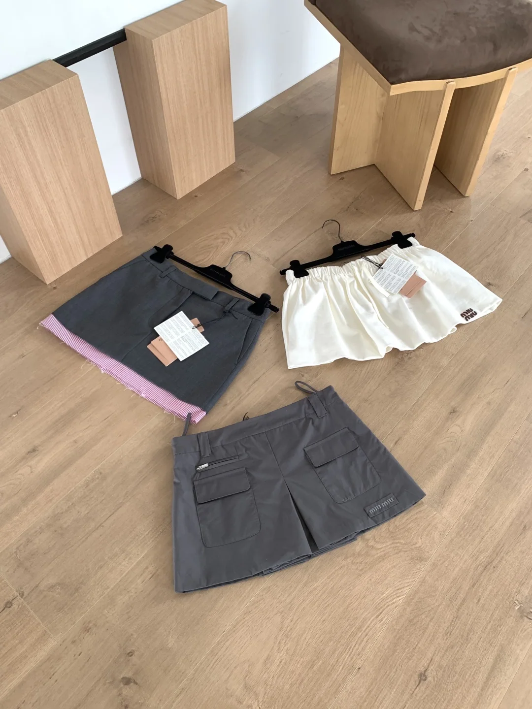 미우미우 컬러 블록 스트라이프 프린지 미니 스커트 26 SS 상세 이미지 2