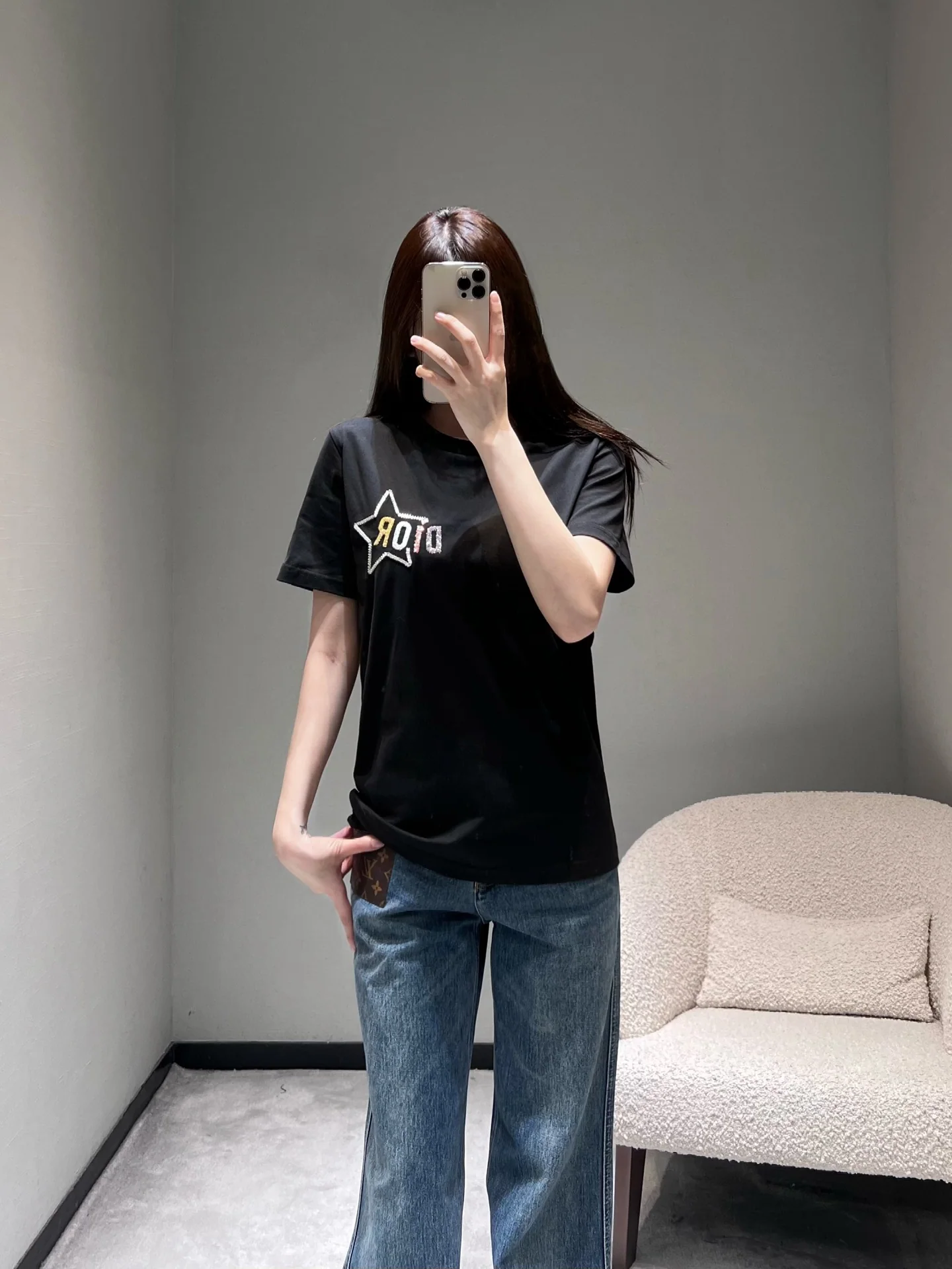 디올 스타 로고 레터 여성 반팔 티셔츠 2026 SS 상세 이미지 7
