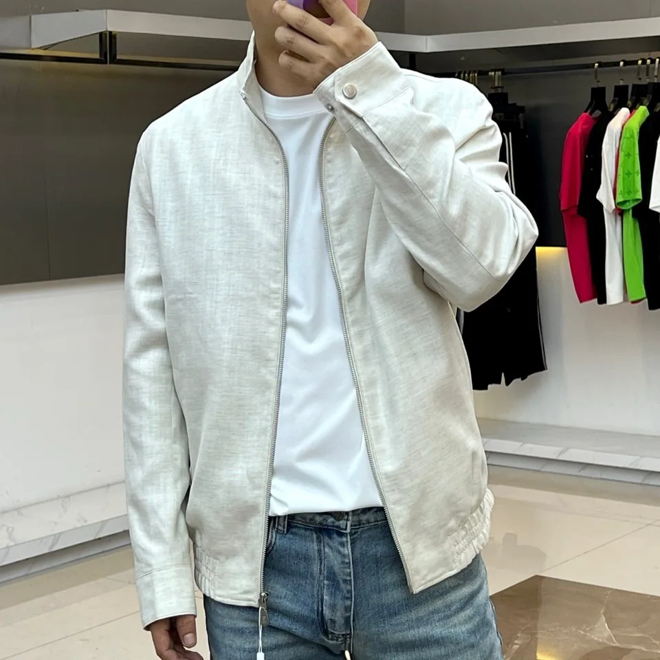 브루넬로쿠치넬리 린넨 혼방 스탠드 카라 자켓 상세 이미지 2