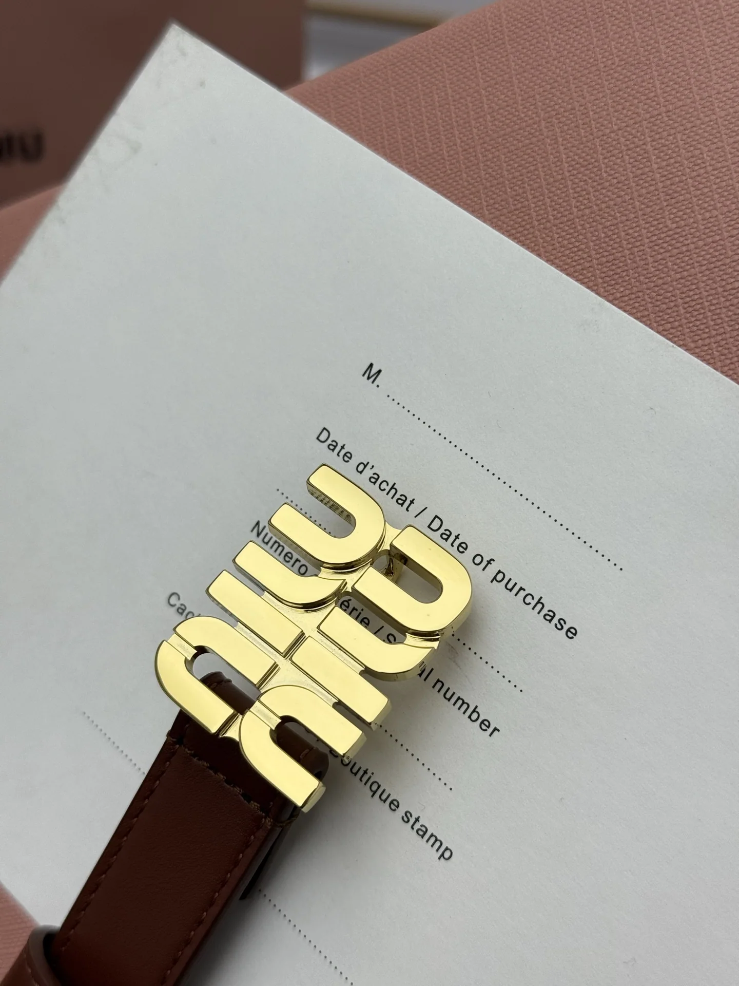 미우미우 로고 각인 금속장식 스웨이드 여성 벨트 상세 이미지 7