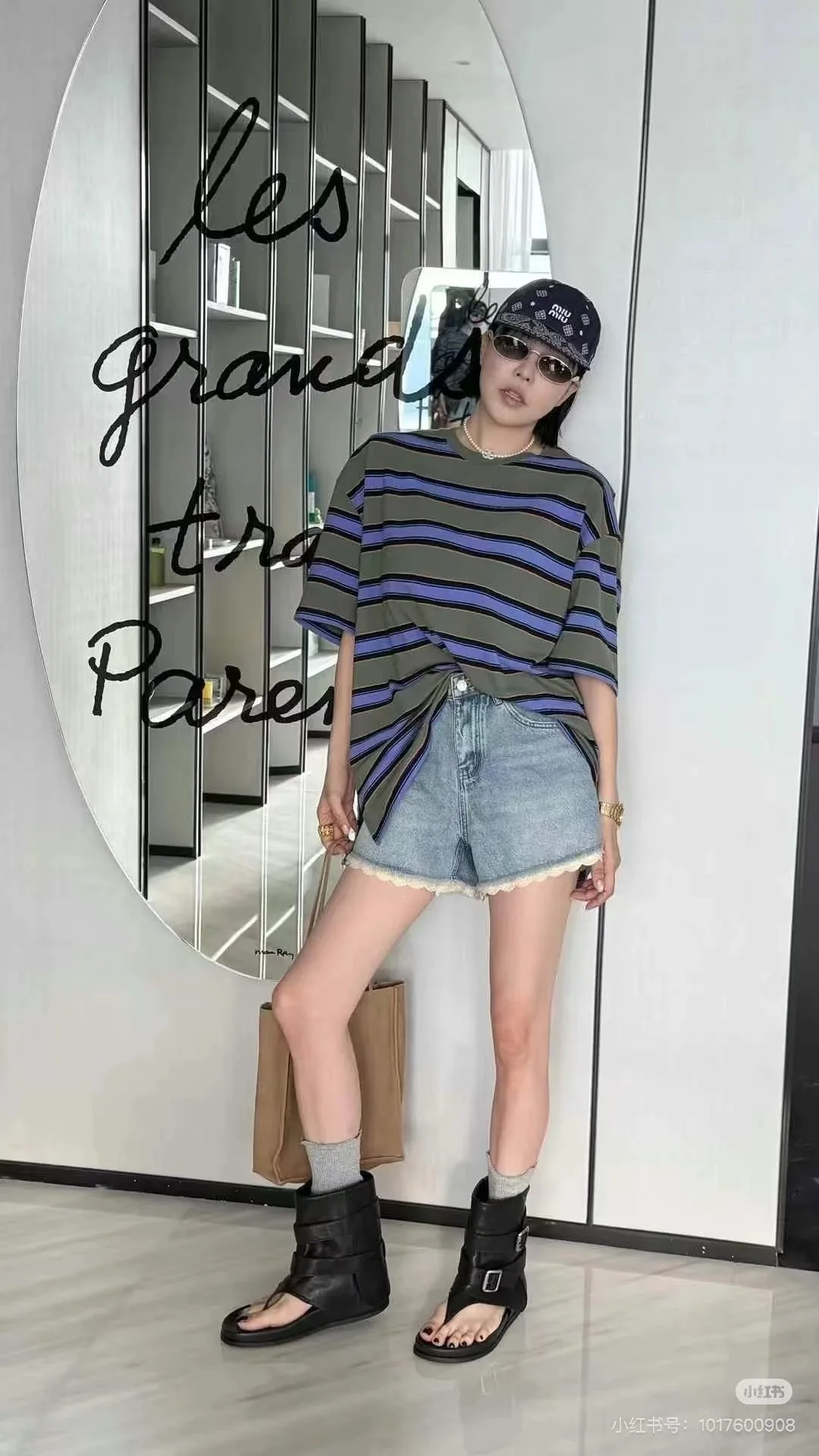 미우미우 자수 그래피티 베이스볼 캡 상세 이미지 9