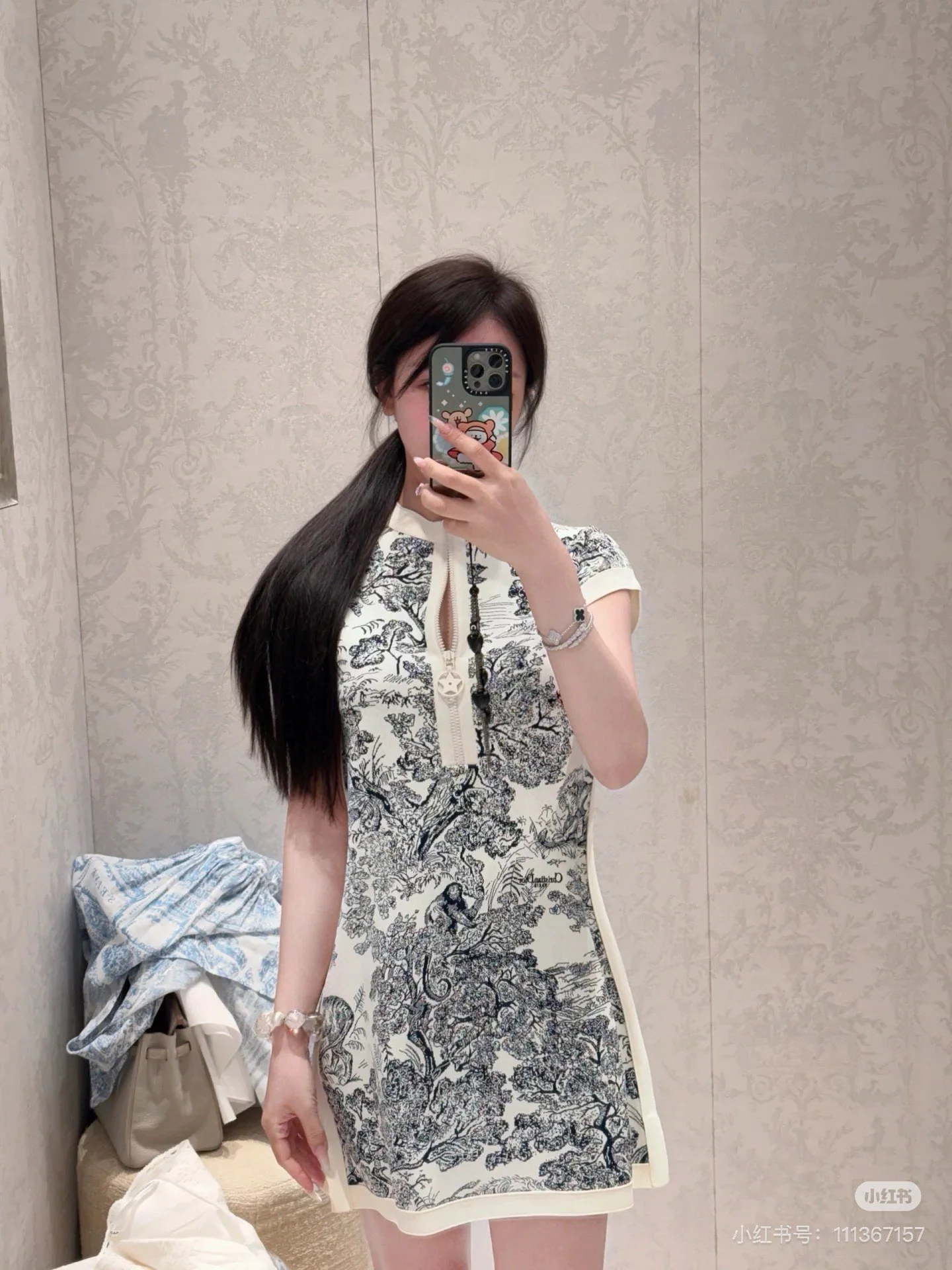 디올 트일레타리 패턴 여성 원피스 상세 이미지 1