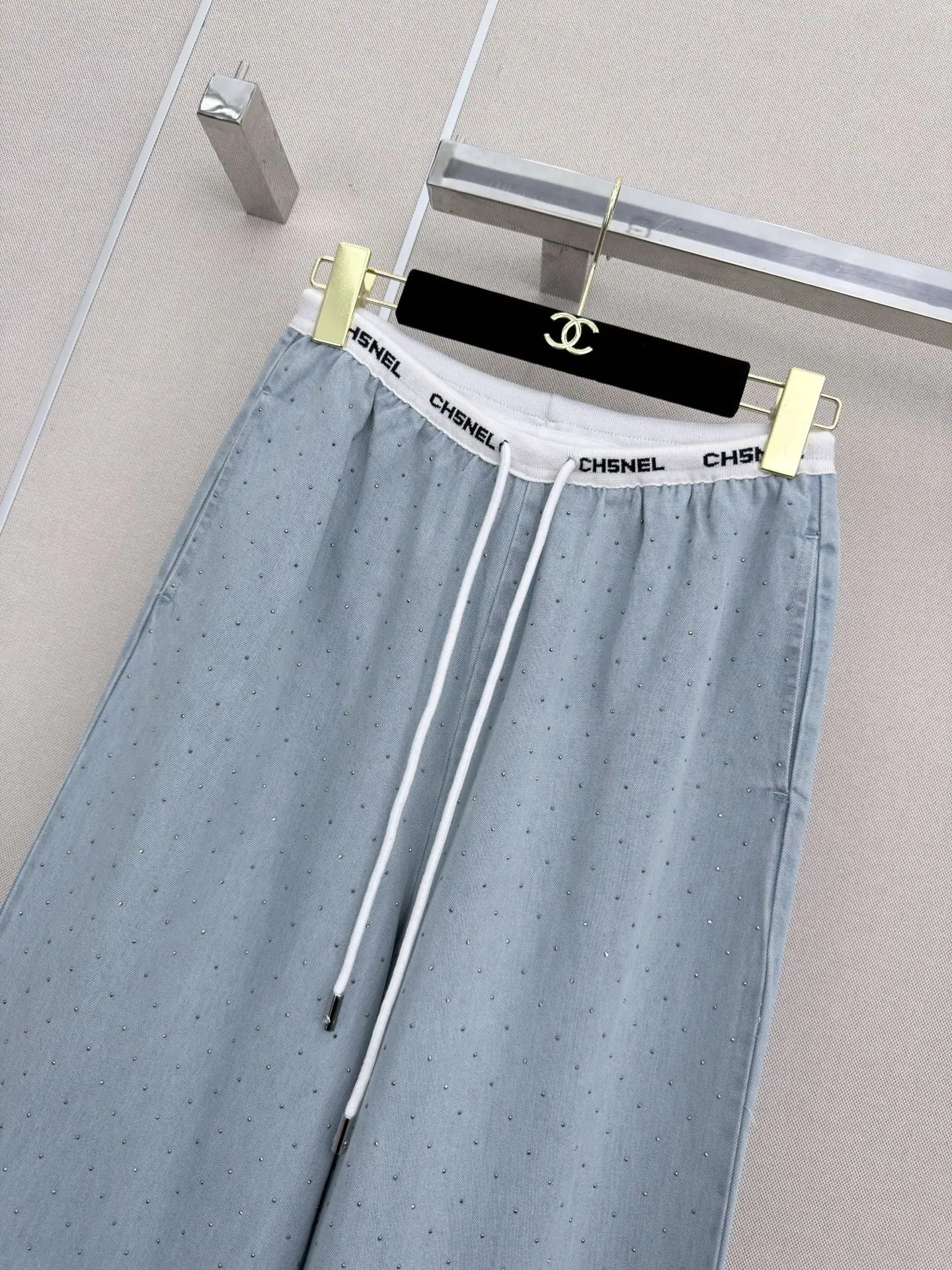 샤넬 텐셀 와이드 레그 여성 바지 상세 이미지 2