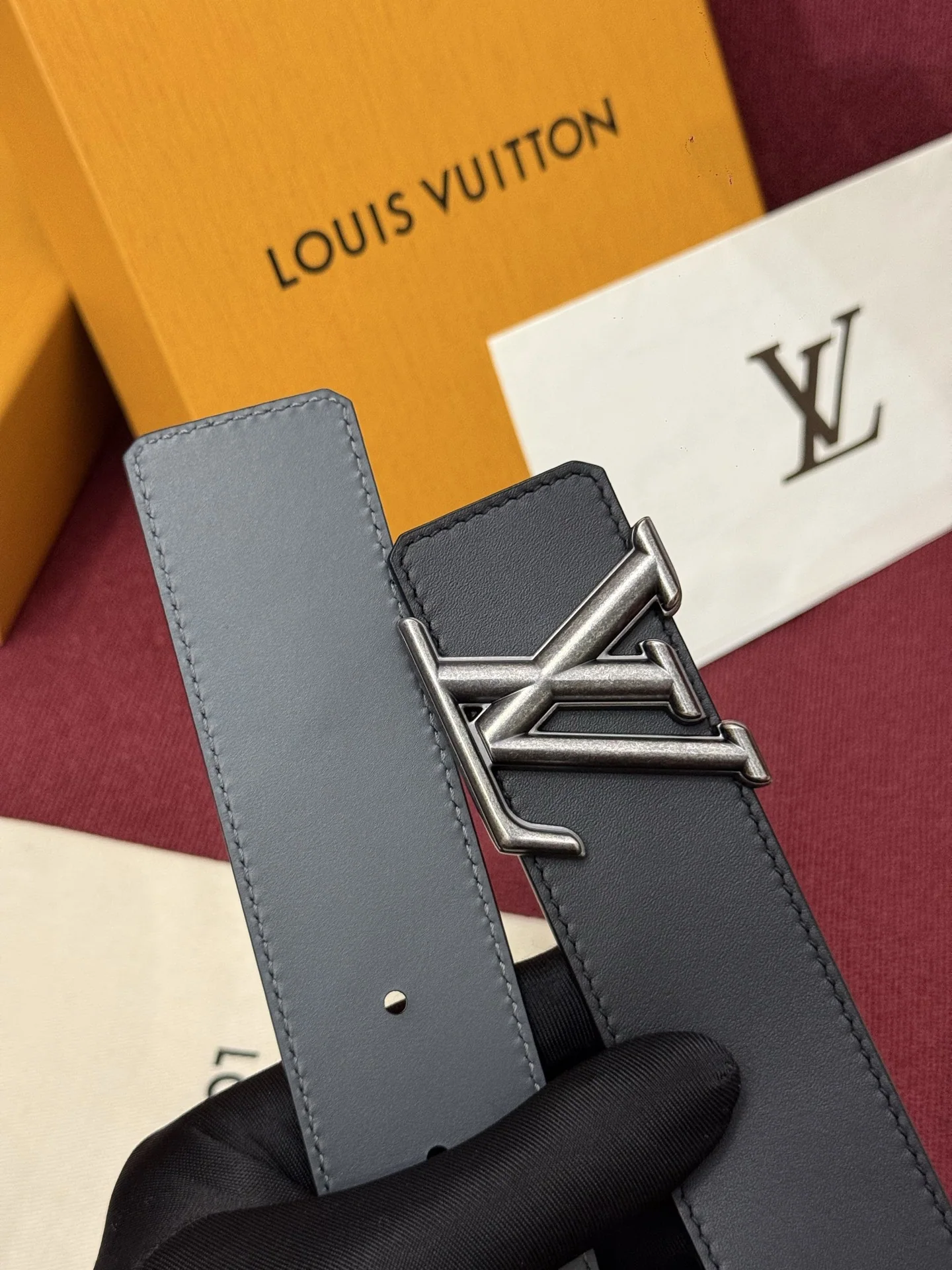 루이비통 다미에 LV 리버시블 벨트 상세 이미지 4