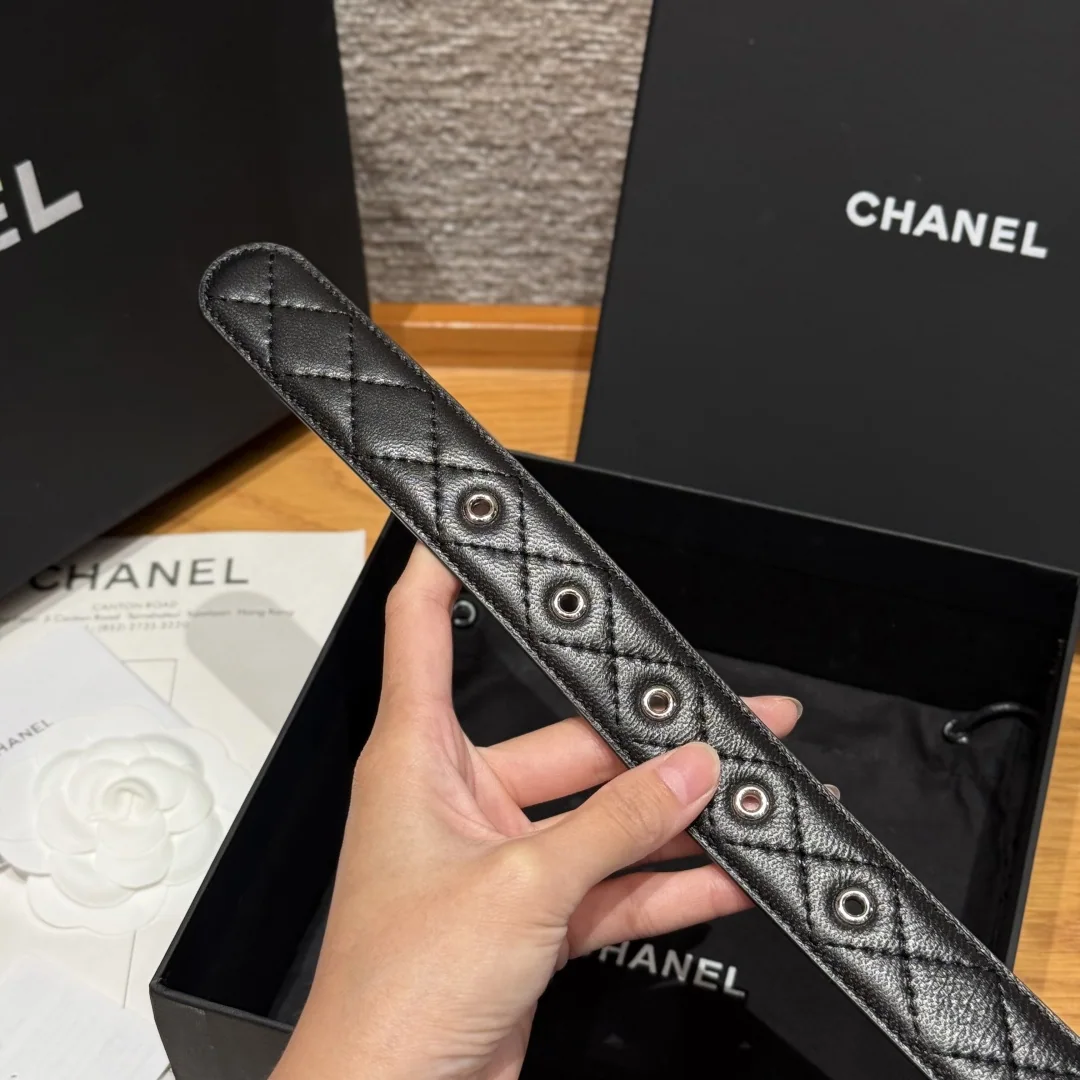 샤넬 더블 C 램스킨 메탈 로고 벨트 상세 이미지 7