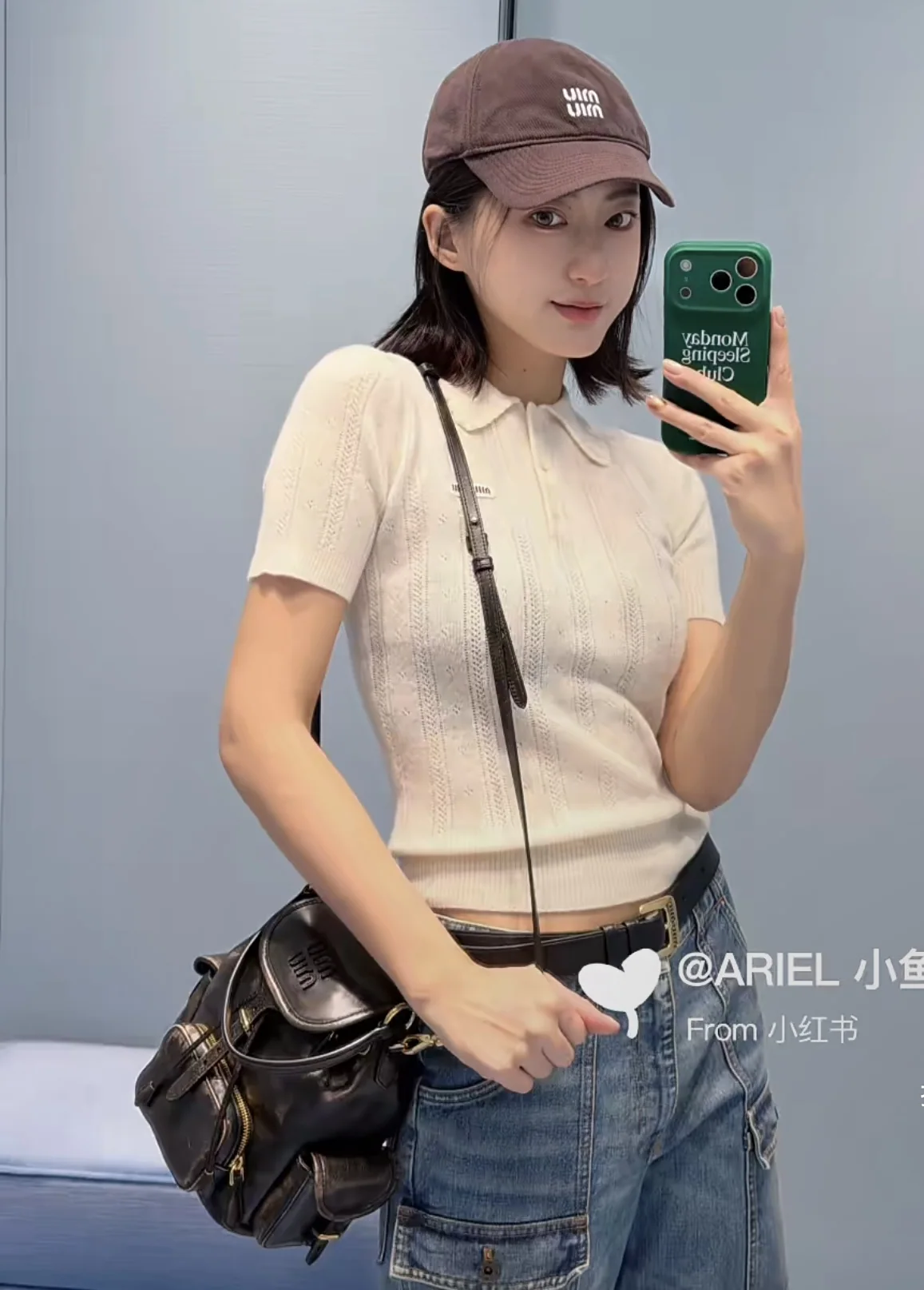 미우미우 여성 반팔 26 FW 캐시미어 상세 이미지 1