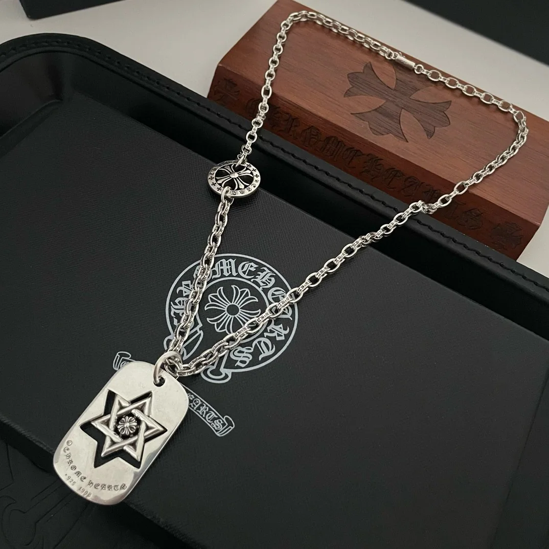크롬하츠 클래식 레트로 라운드 크로스 목걸이 상세 이미지 4