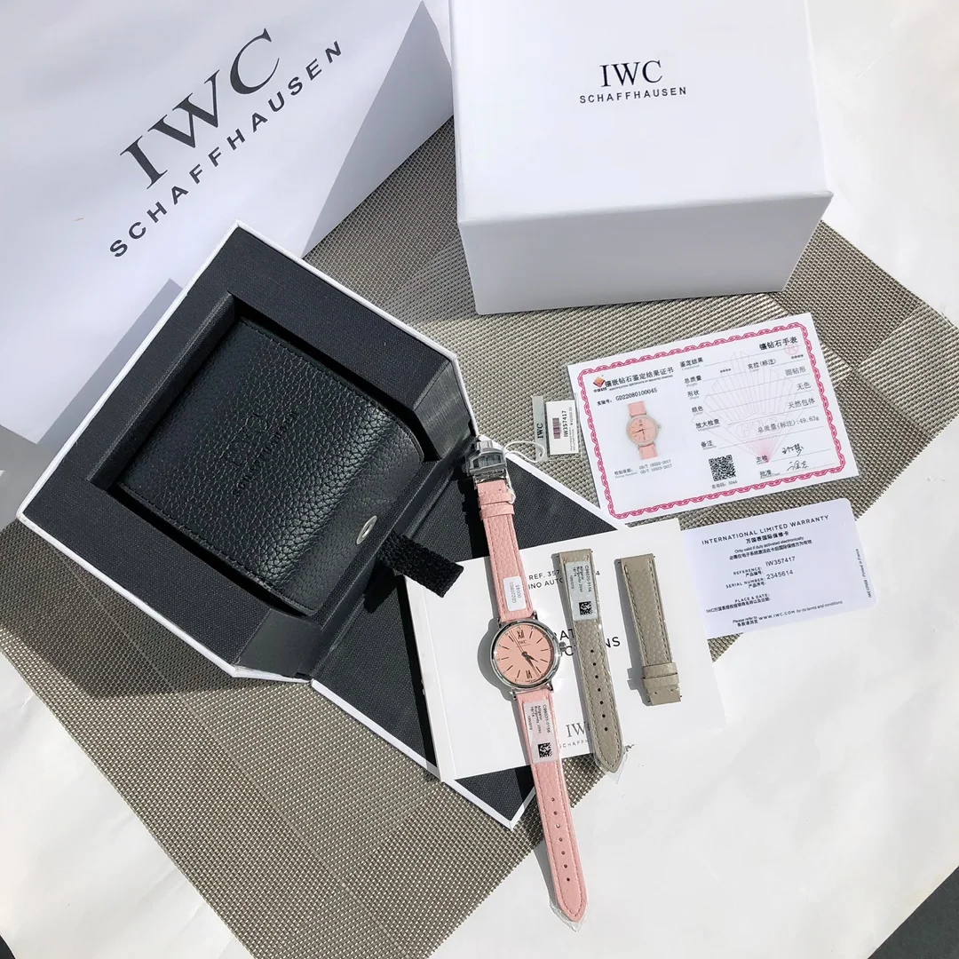 IWC 포르토피노 핑크 다이얼 여성 시계 42487