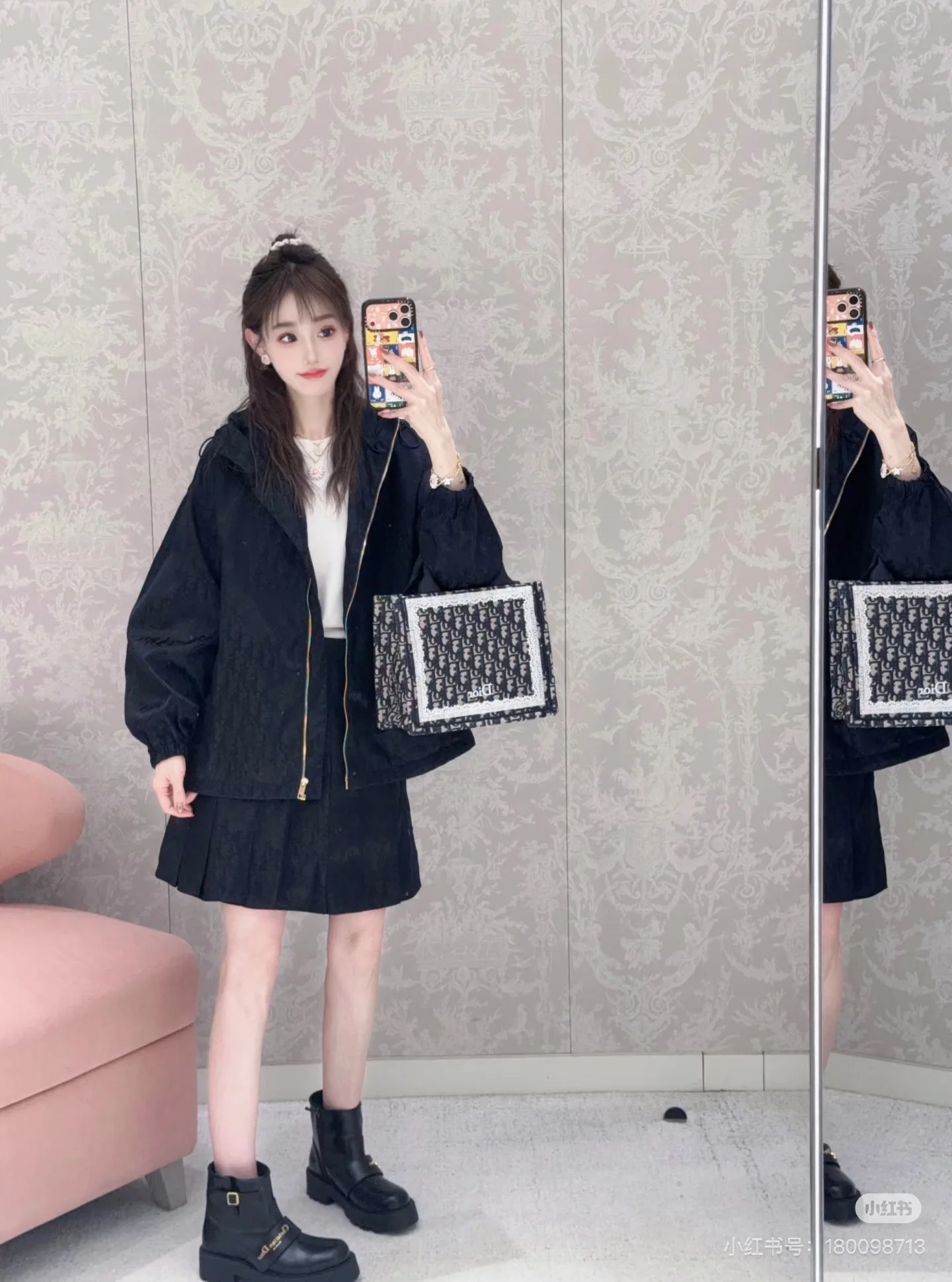 디올 그린 모노그램 자카드 윈드브레이커 자켓 상세 이미지 7