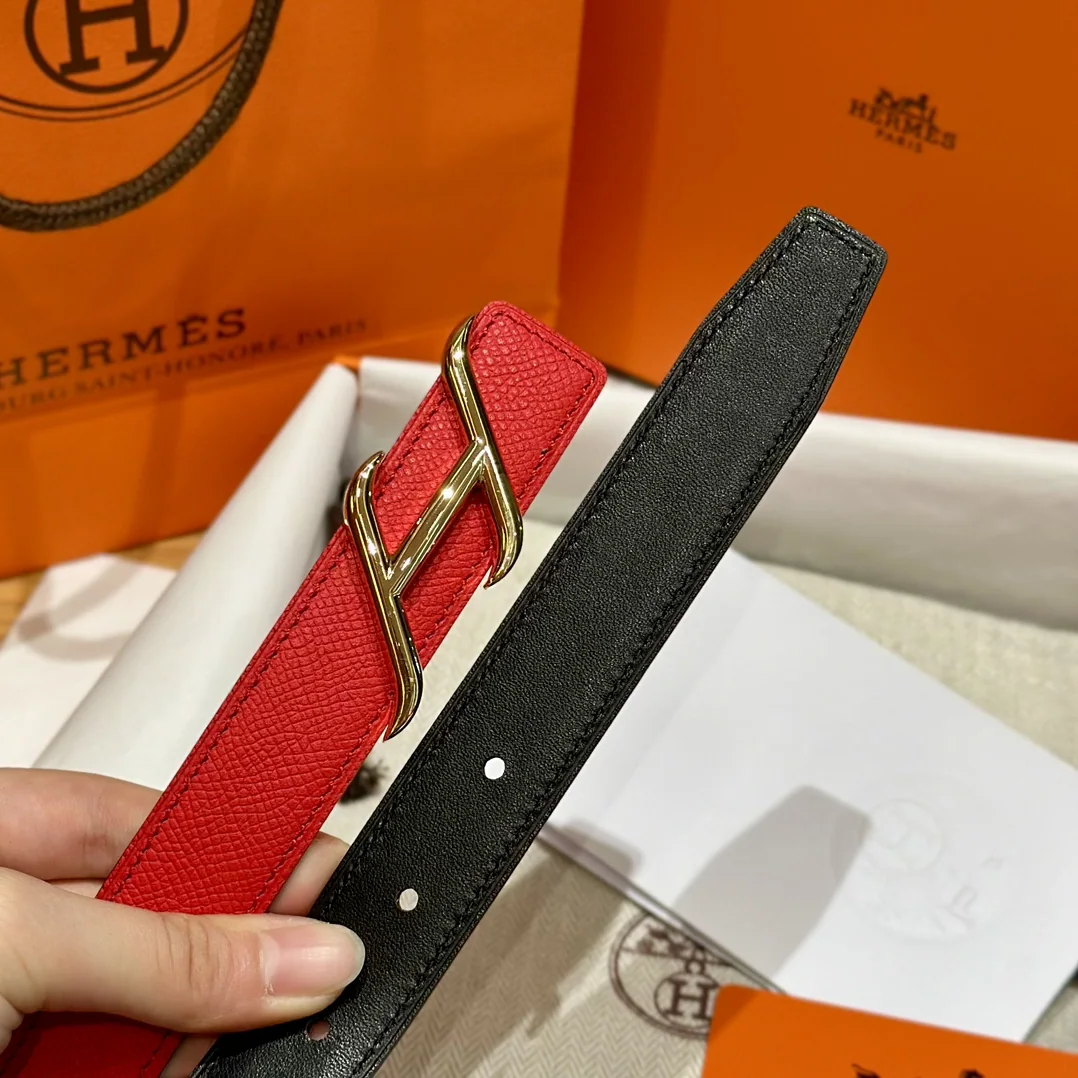 에르메스 H 버클 스위프트 양면 가죽 벨트 상세 이미지 4