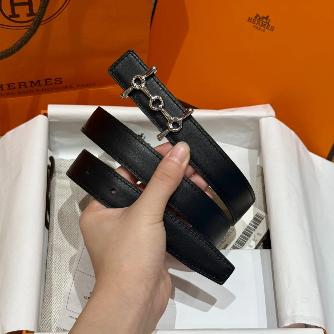에르메스 H자형 버클 소가죽 양면 벨트 상세 이미지 7