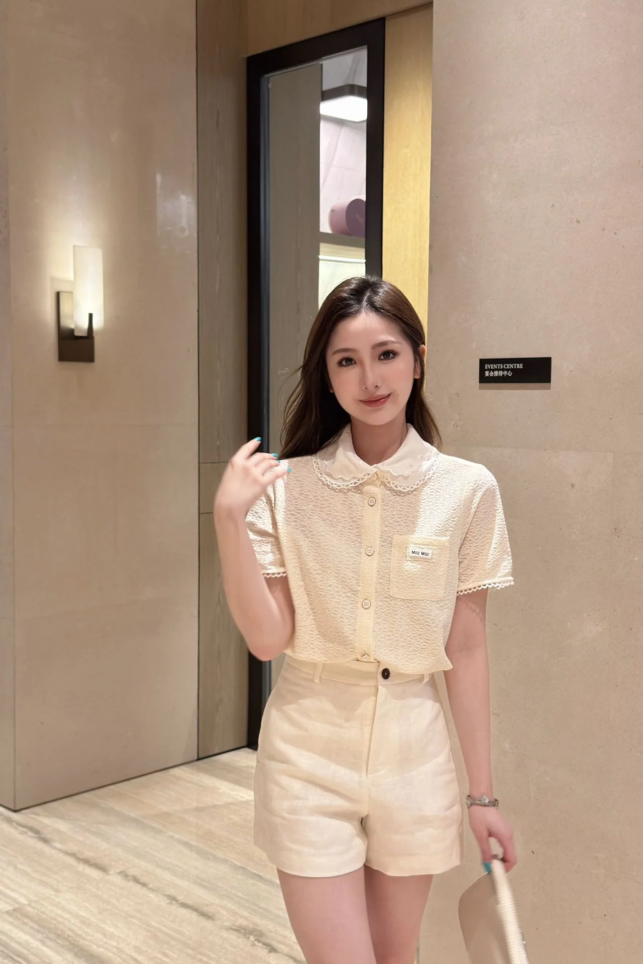 미우미우 피터팬 레이스 카라 반팔 셔츠 상세 이미지 7