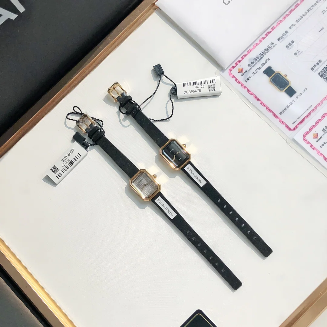 샤넬 슈가큐브 블랙골드 18 K 골드도금 쿼츠 여성 시계 18 K 상세 이미지 4