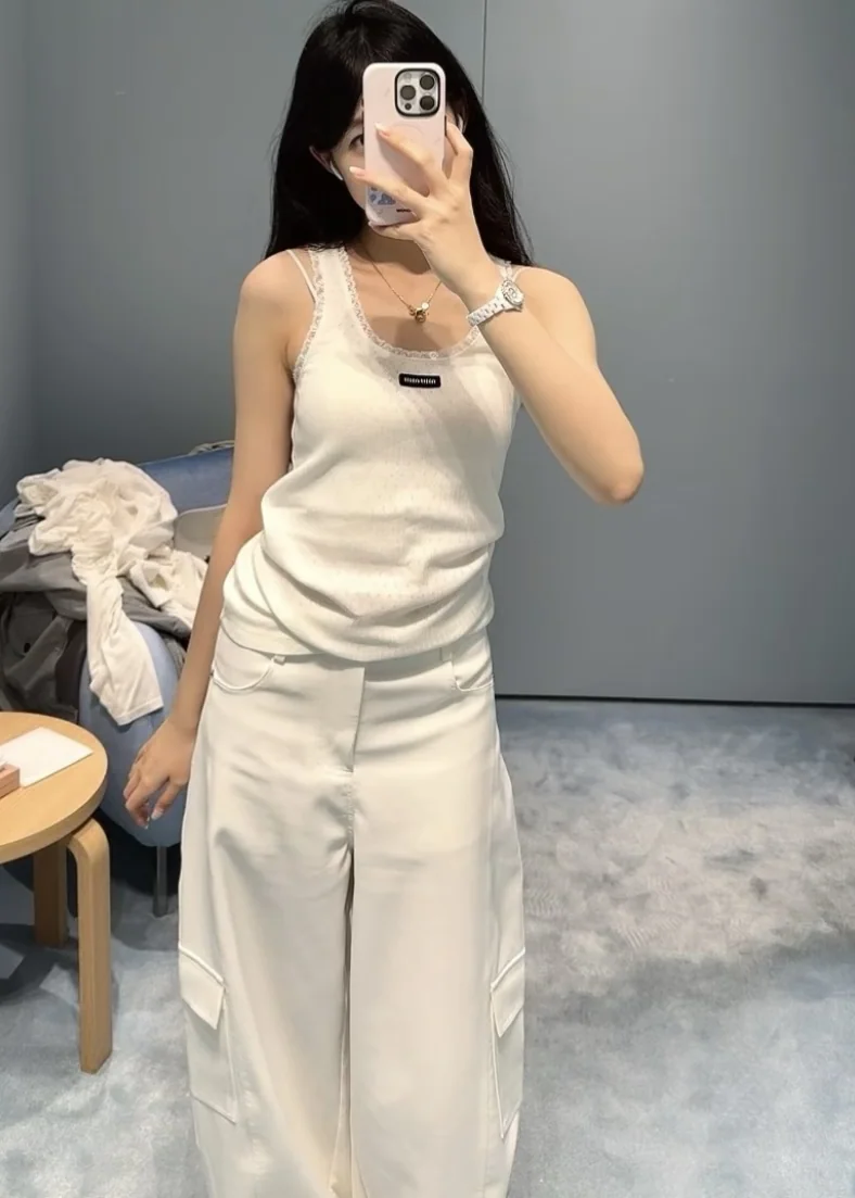 미우미우 레이스 트림 니트 베스트 상세 이미지 7